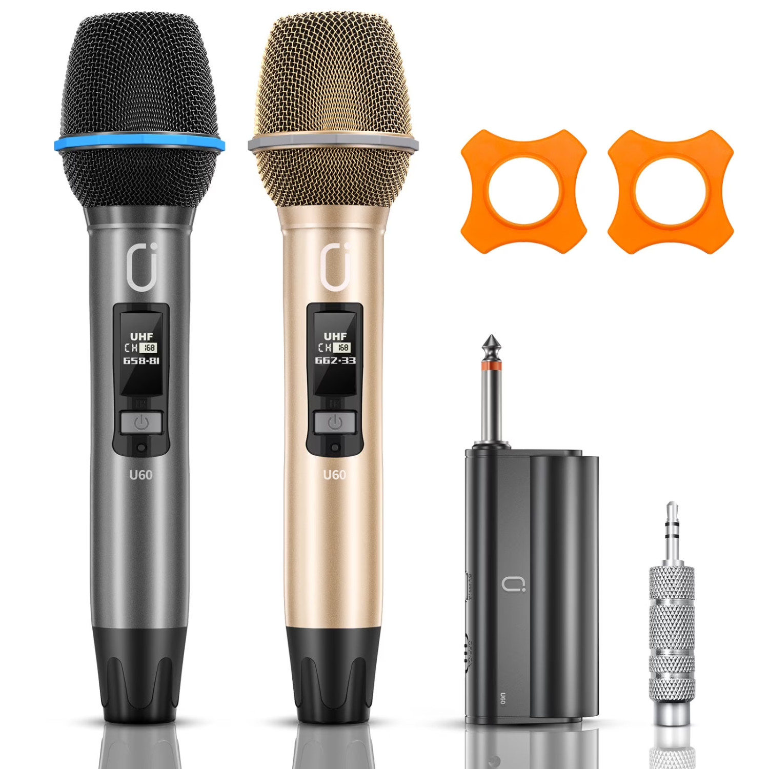 JYX WM-U60 Dual Wireless Microphone, Handheld Wireless Bluetooth, Metal