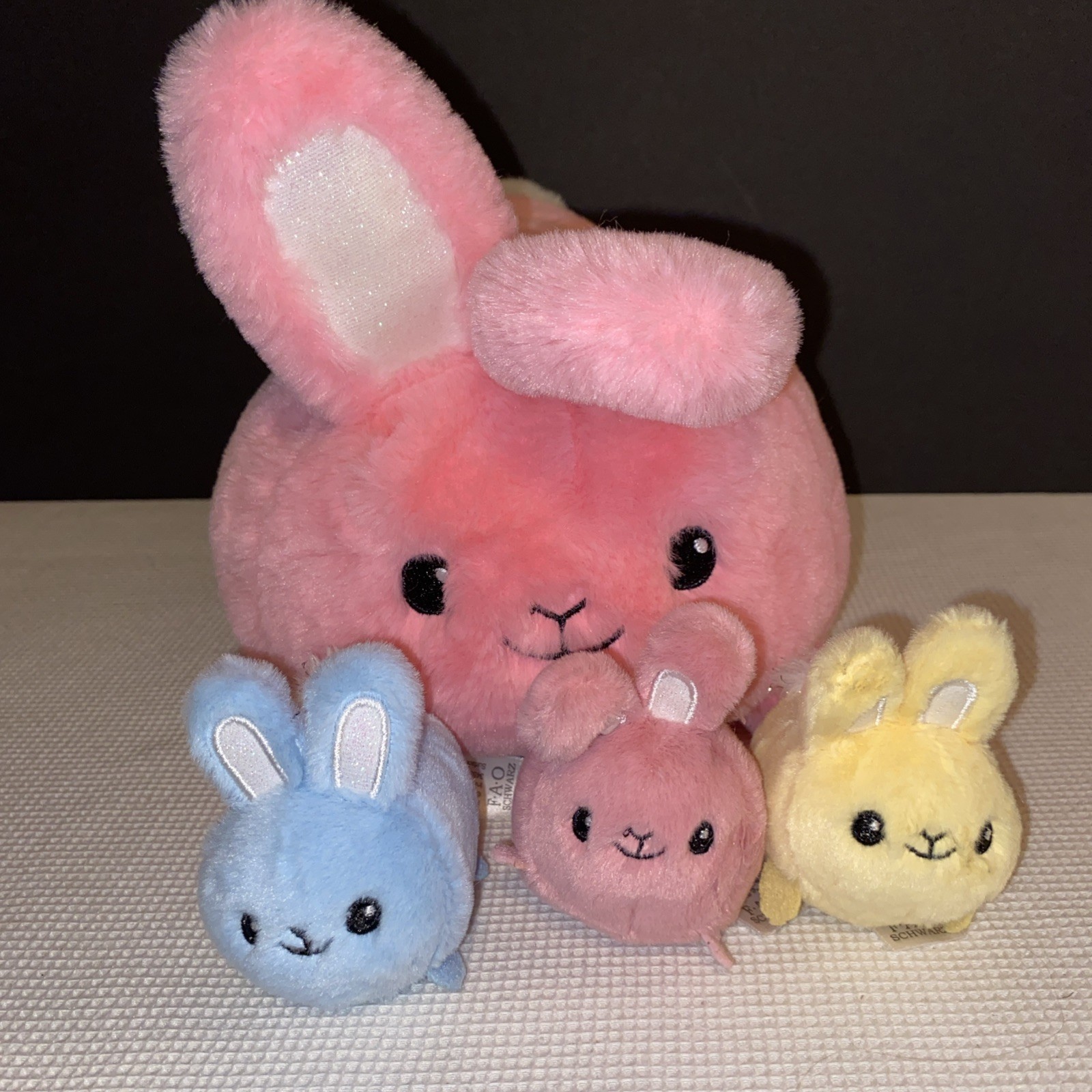 FAO Schwarz Mommy and Babies Bunny Plush