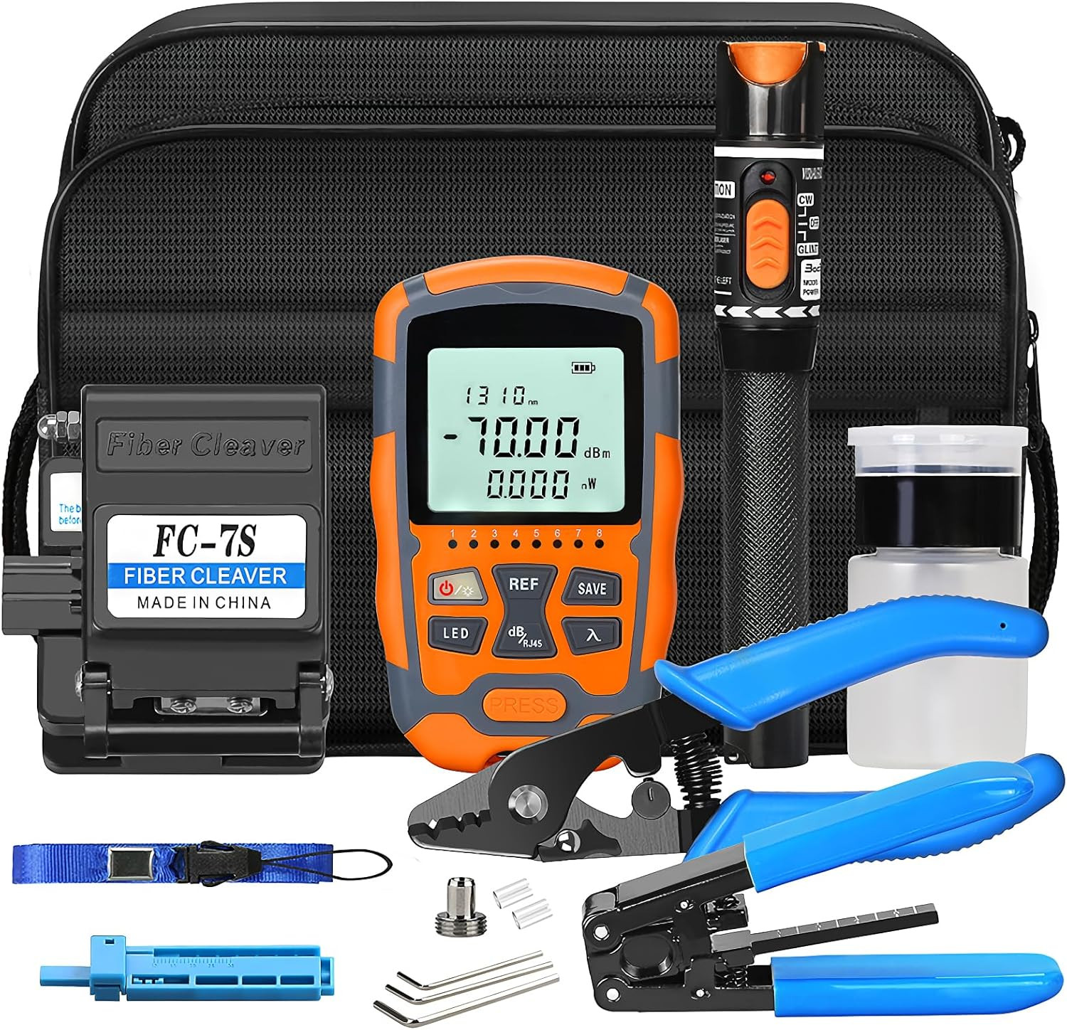 Fiber Termination Kit FTTH Cold Connection Tool Kits with OPM with RJ45 Network