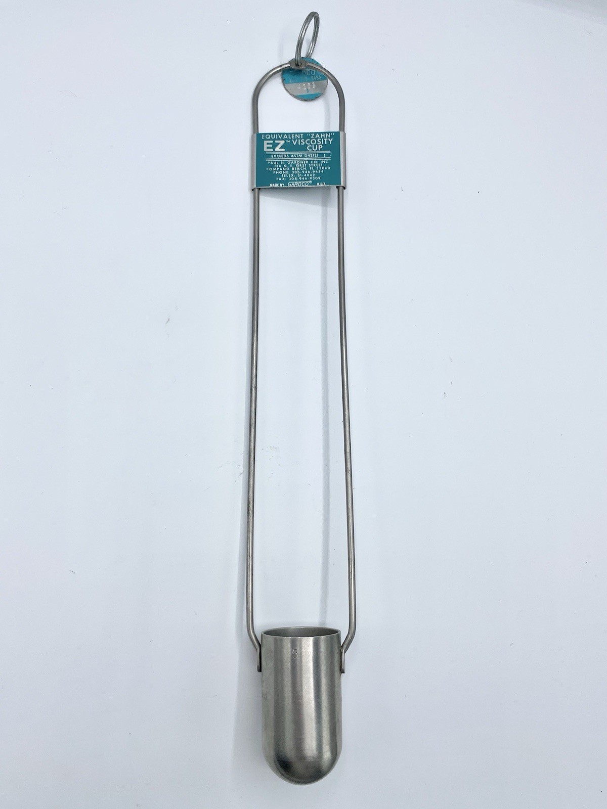 Gardco #5 Zahn Viscosimeter Cup, Viscosity Cup Stainless Steel, USA Ink/paint