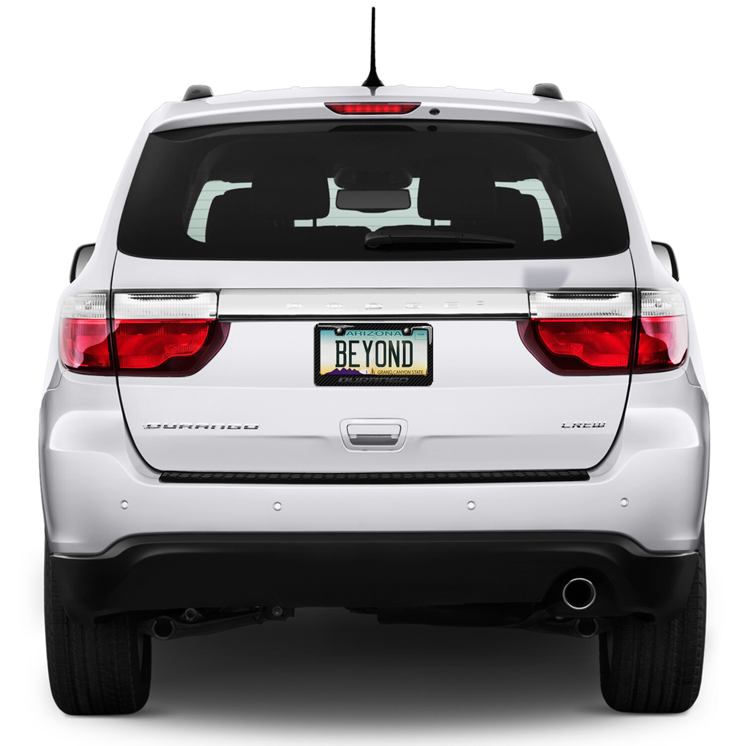 Dodge Durango Black 3D Real Carbon Fiber ABS Plastic License Plate Frame
