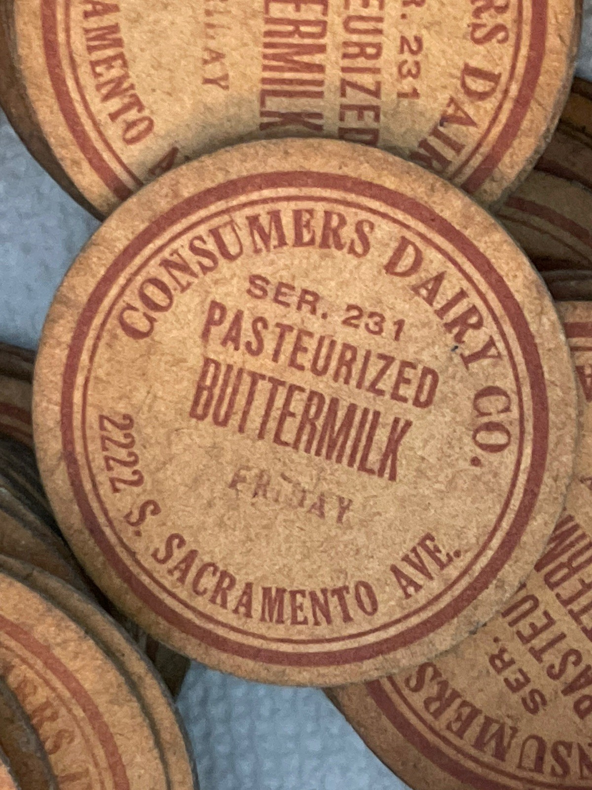 500 Lot Old Consumers Dairy Milk Bottle Caps Buttermilk Friday Sacramento Ave