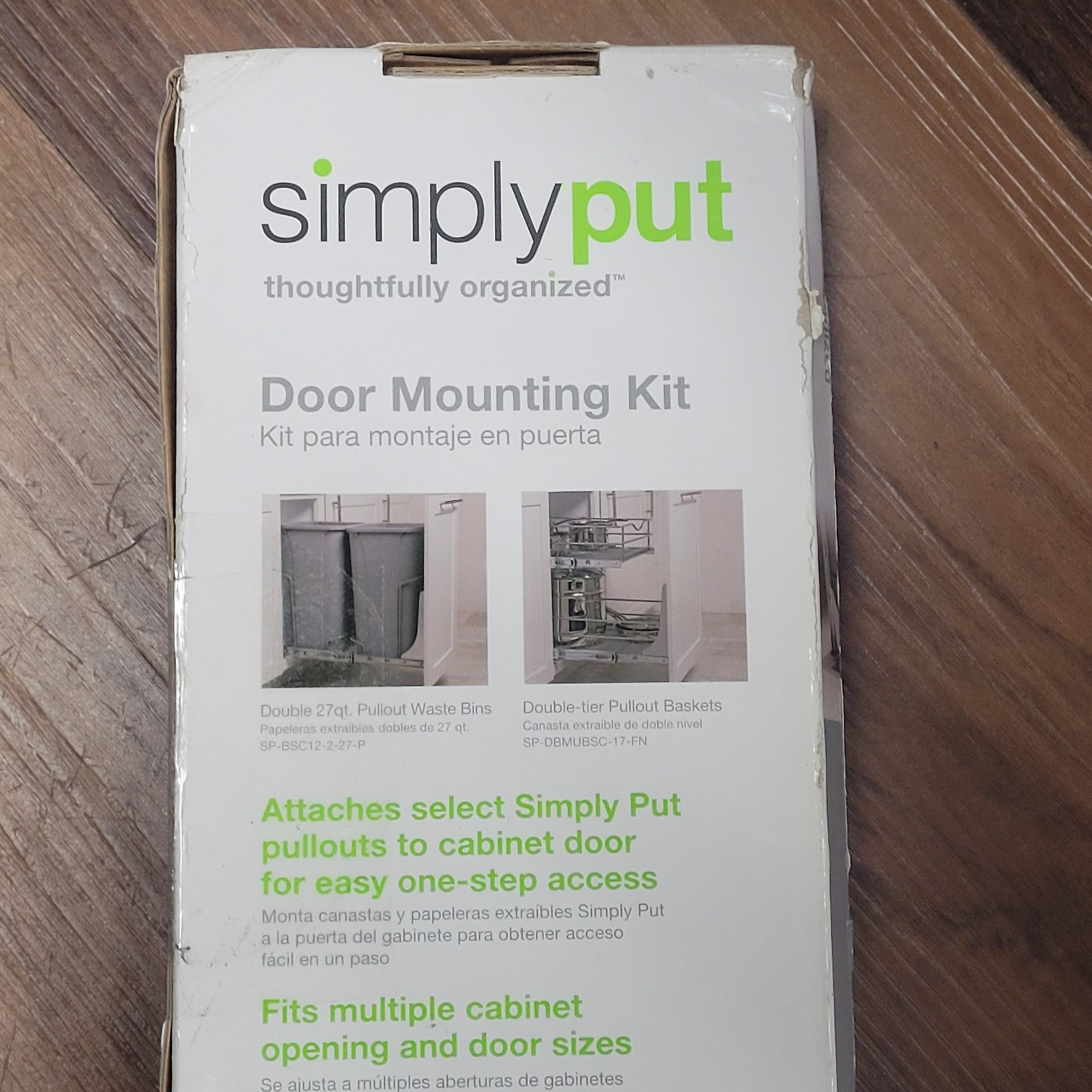 Simply Put Platinum Frosted Nickel Door Mount Kit for Pull Out Baskets and Wa...