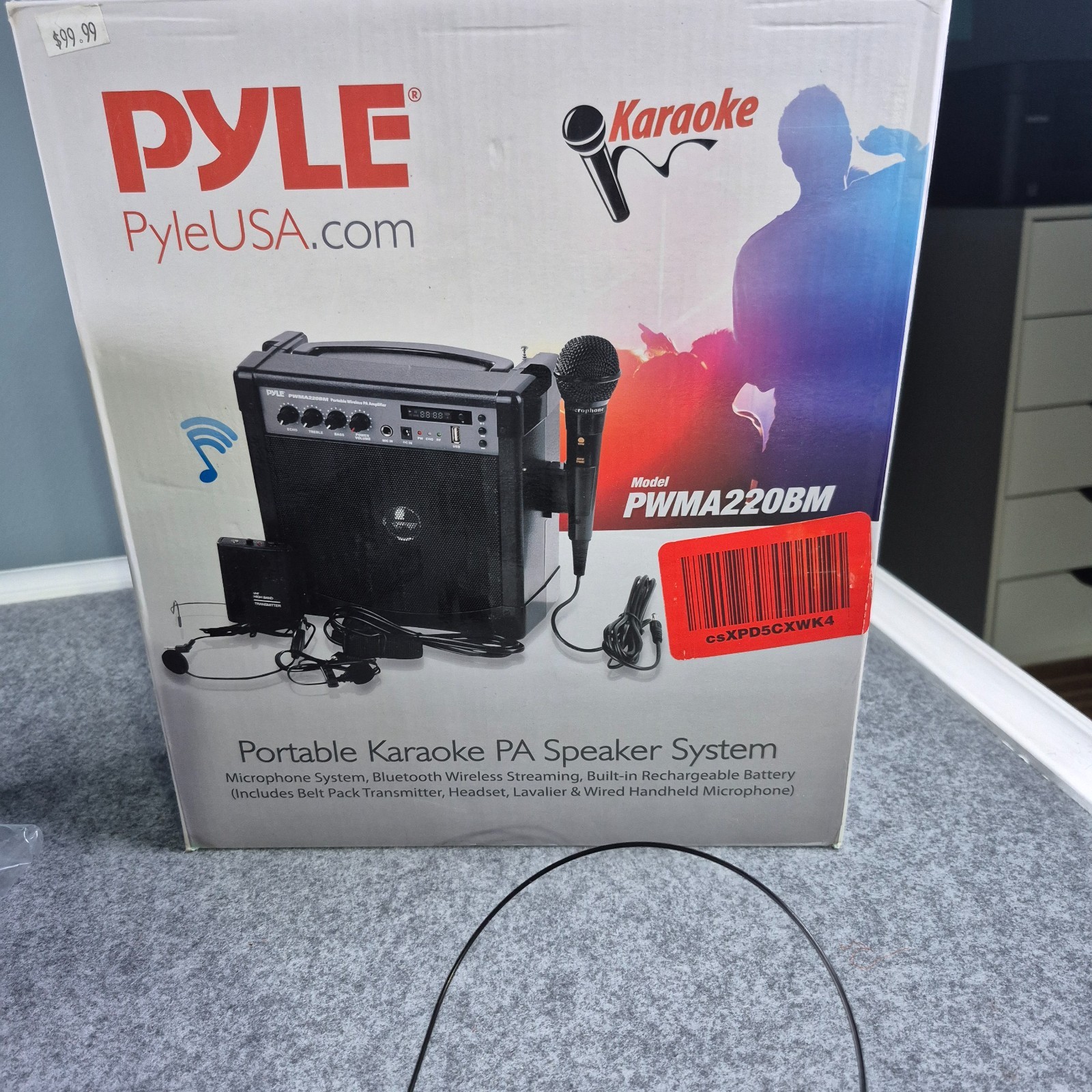 New PYLE PORTABLE KARAOKE PA SPEAKER SYSTEM Open Box