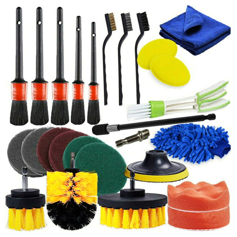 26Pc Car Detailing Brush Wash Auto Engine for Drill Wheel Clean Set Perfect Gift