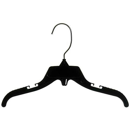 50 black hanger recycled kids children boys girls top shirt 12" plastic swivel