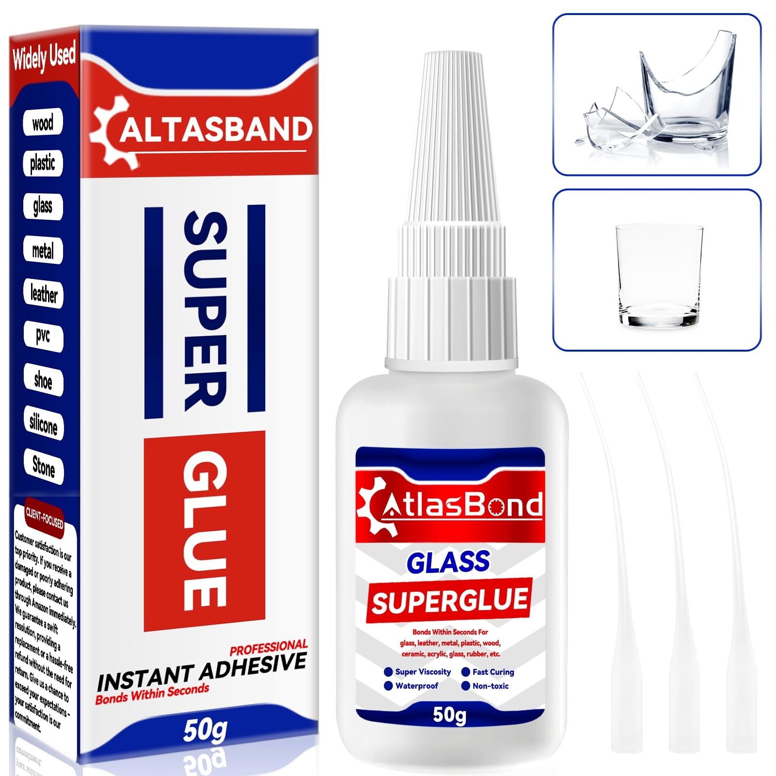 Glass Glue, Heavy Duty Clear Repair Liquid for Cracks and Mirror, Lasting Adh...