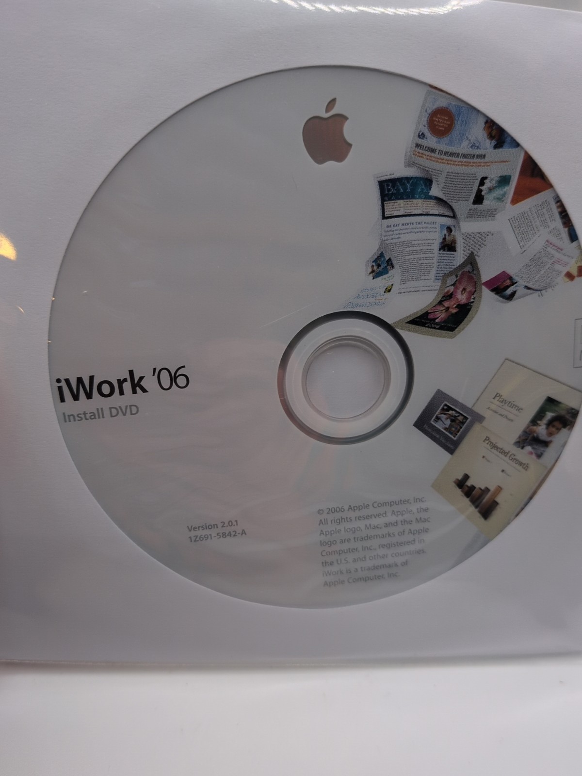iWORK '06 SOFTWARE APPLE PER MAC VERSION 2.0.1 1Z691-5842-A INSTALL DVD