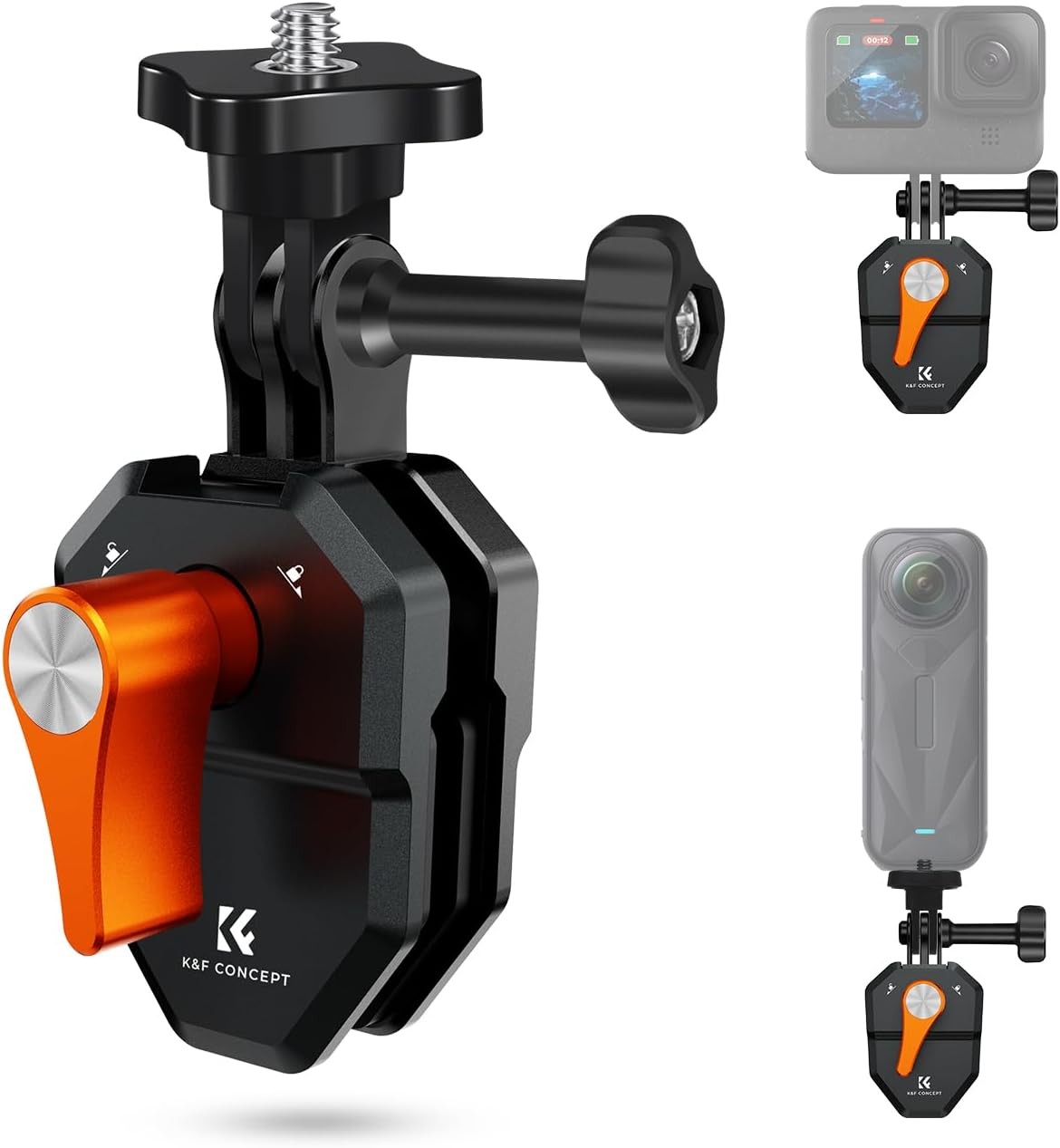 K&F Concept Motorcycle Windshield Mount Clamp for GoPro Action Cam DJI,Insta360