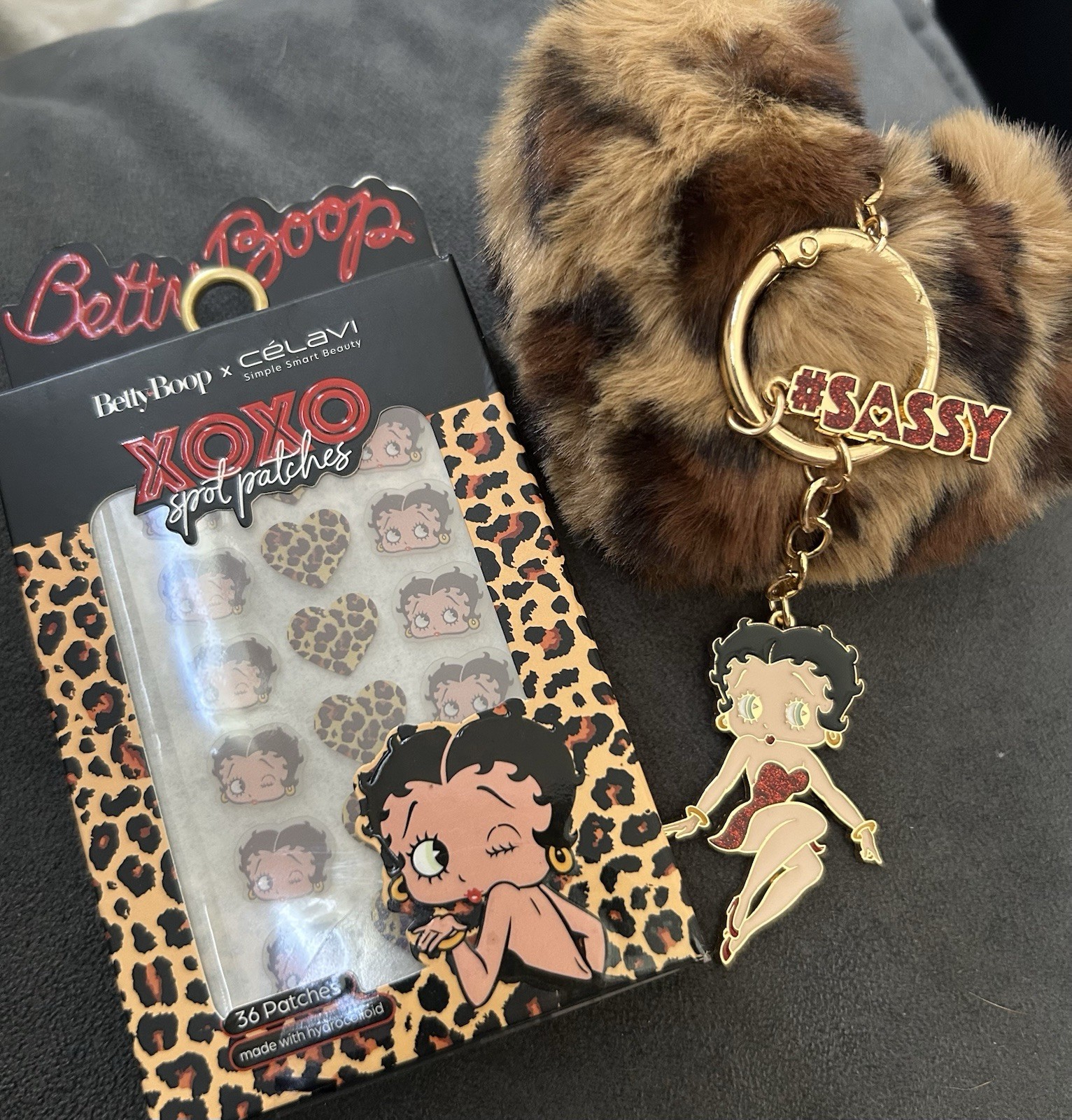 NEW Betty Boop Lot-Spot Patches For Face & Leopard 🐆 Fur Keychain “SASSY”