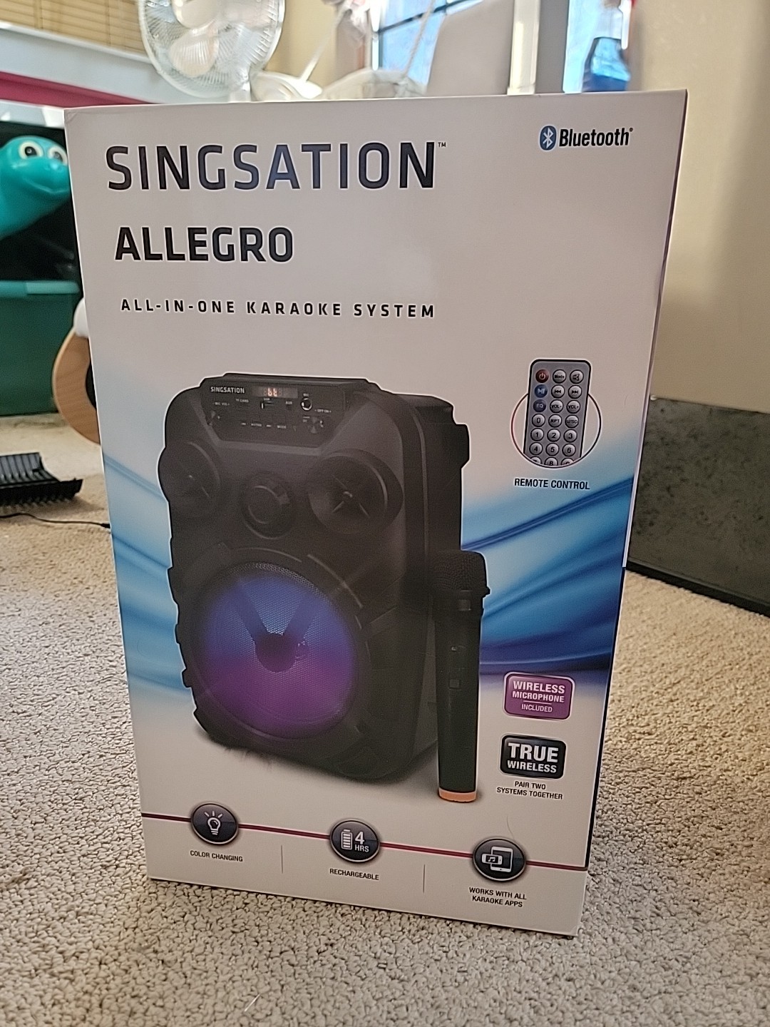 Singstation ALLEGRO  Karaoke Machine Bluetooth 5.0 Wireless Microphone BRAND NEW