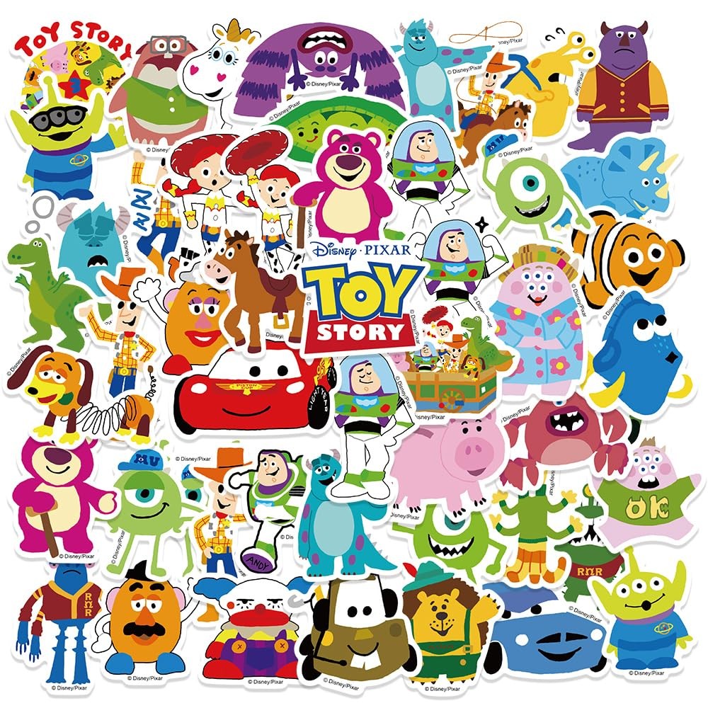 50pcs Toy Story Stickers for Kids Water Bottle, Cute Cartoon 50 Pix