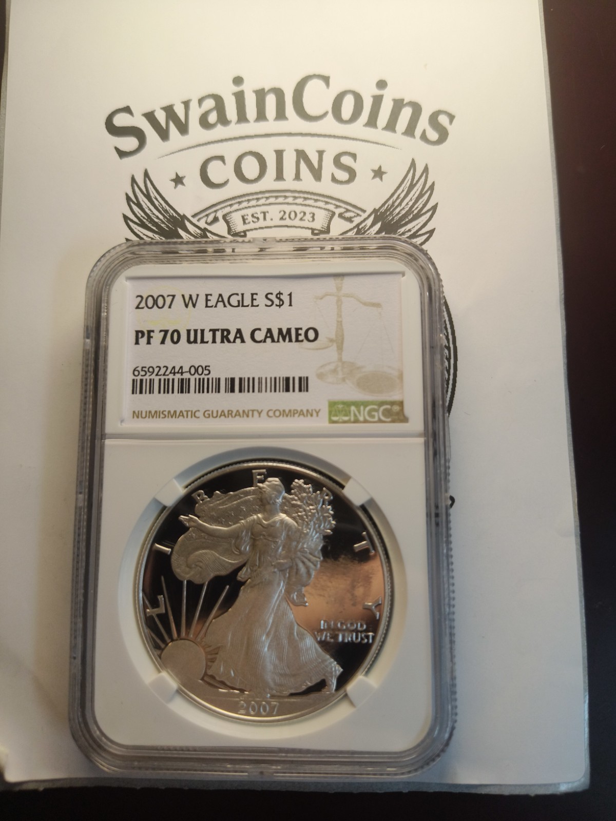 2007-W American Silver Eagle PF70 UCAM NGC E14-123