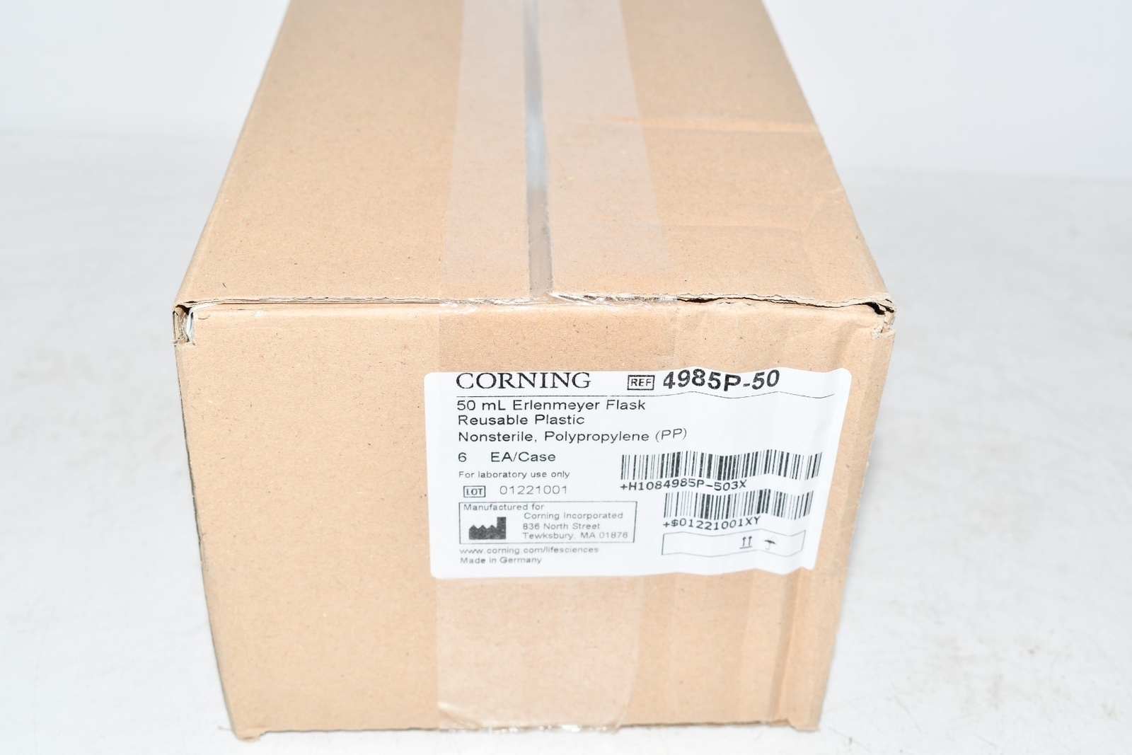 NEW Corning Pyrex 4985P-50 Polypropylene Reusable Narrow Mouth Erlenmeyer Flask