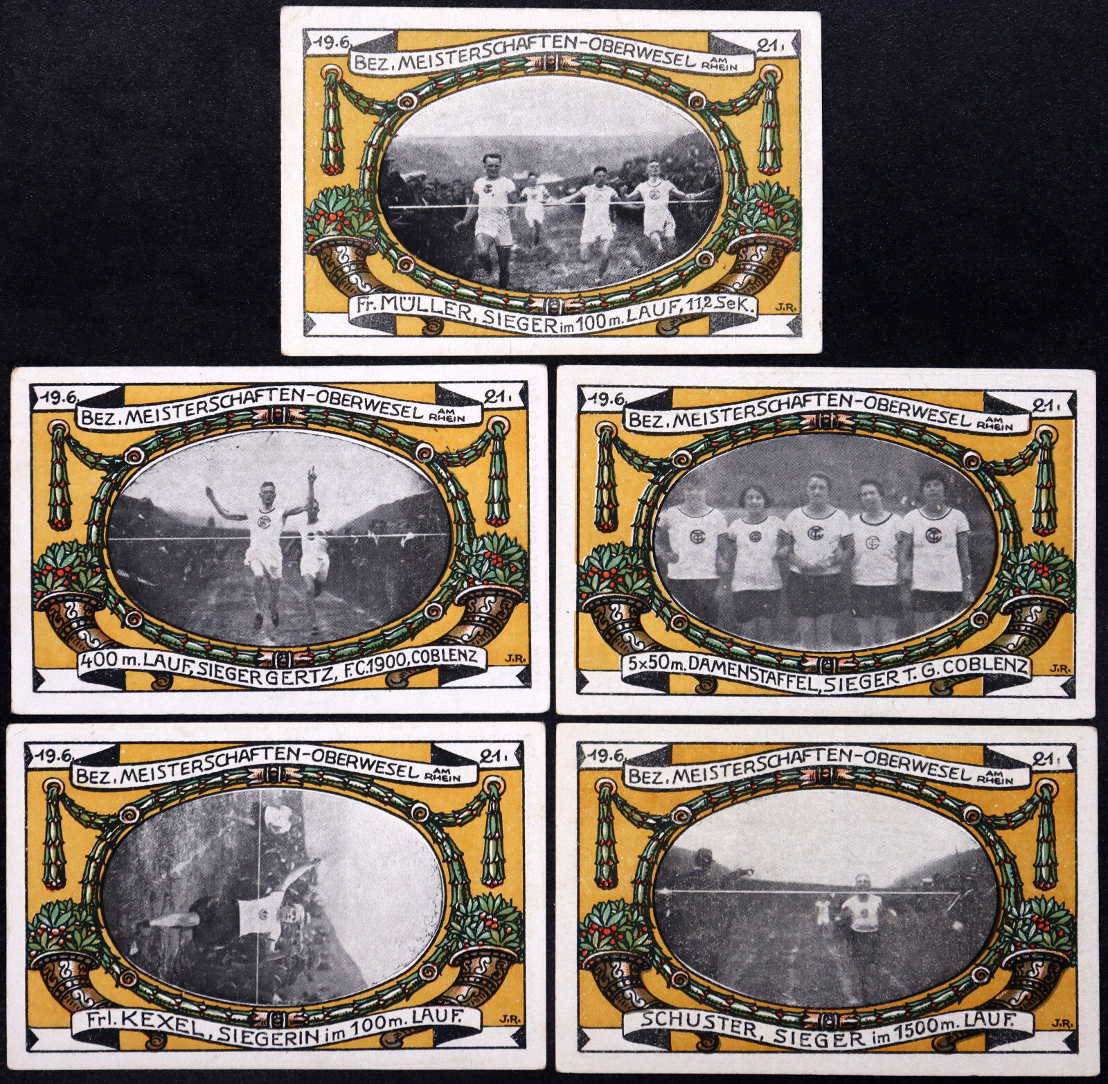 OBERWESEL 1921 RARE "Vesalia 08 Sport Club" Complete Series German Notgeld