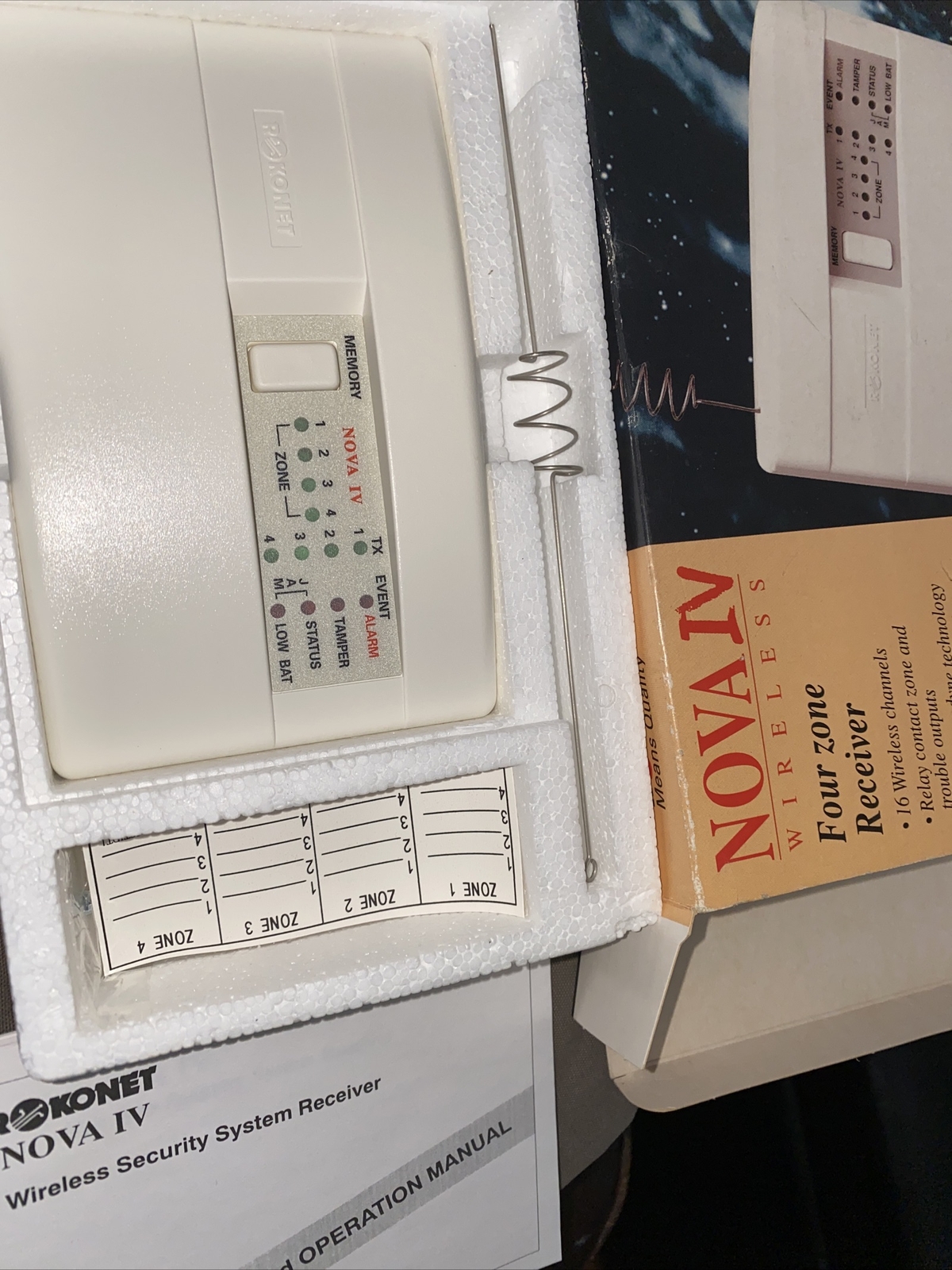 Wireless Security Receiver NOVA IV Programmable 4-Zone 16 Channels