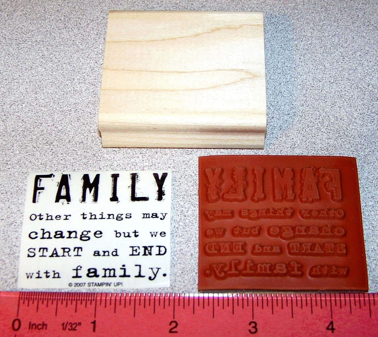 Family Rubber Stamp things may change Saying Single by Stampin Up That's Nice