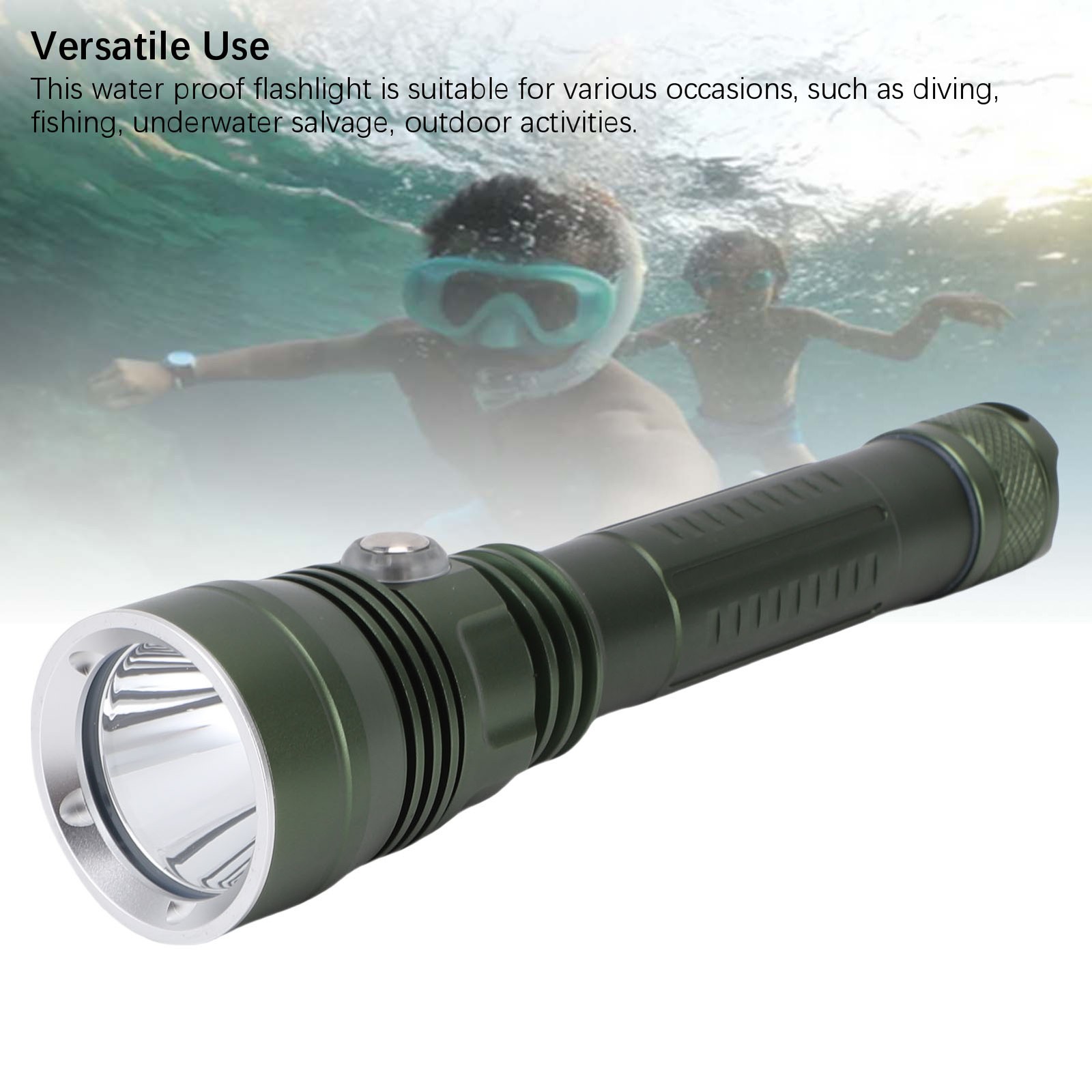 Dive Torch Diving Flashlight 80m Water Proof For Underwater Salvage