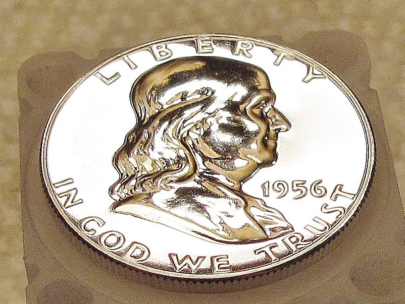 1956 Gem  Proof  Franklin  EYE CANDY " Blazing  Original  Luster "  # 324 - 1