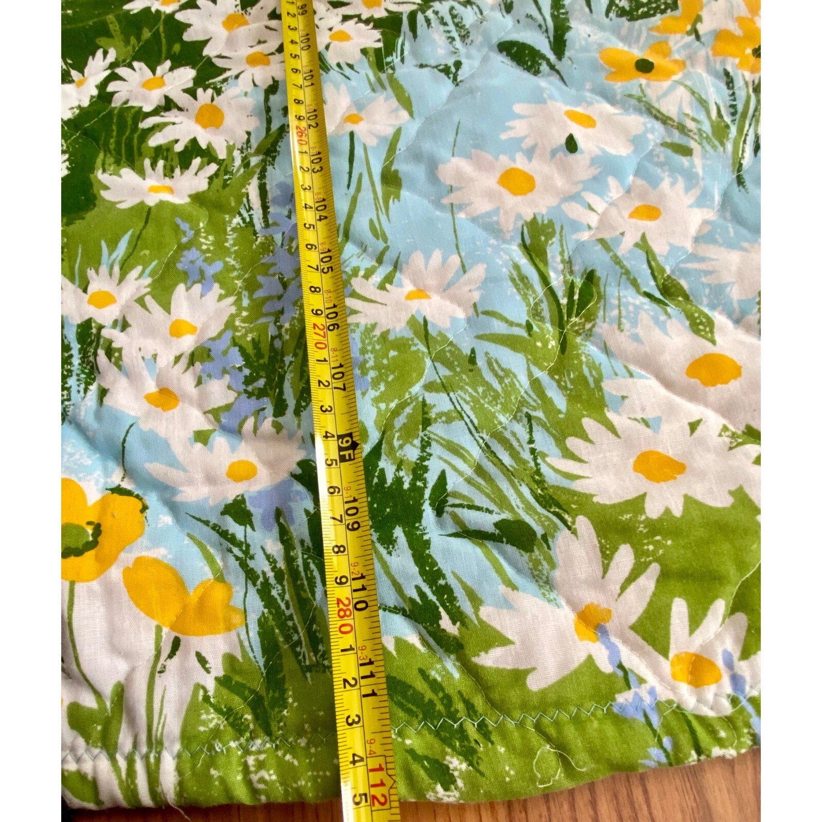 Daisy Pattern Bed Bedroom Spread & 2 Pillow Case Set Flower Handmade READ