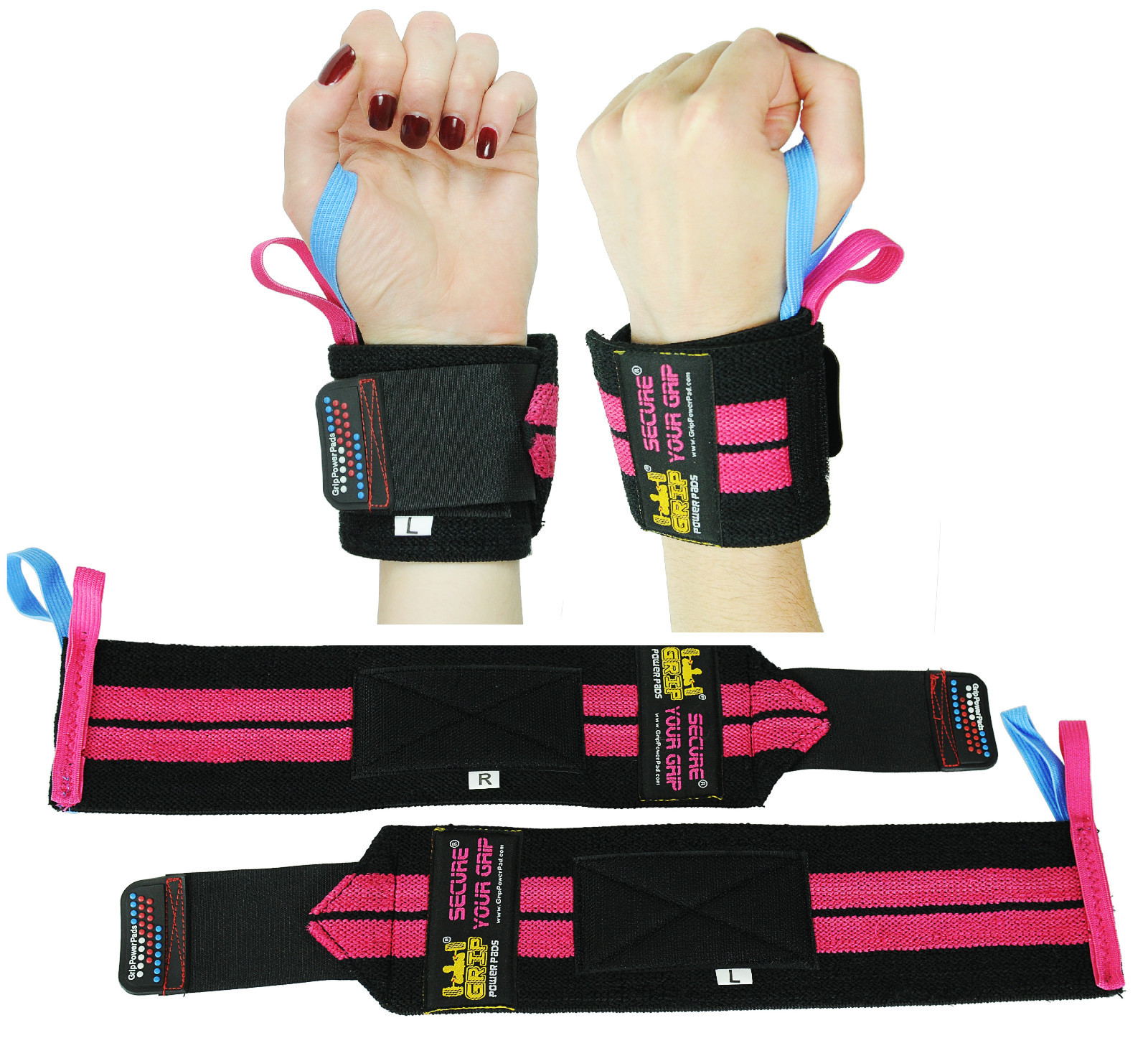 Deluxe Women's Wrist Wraps Pink Lifting TRAINING WRIST SUPPORT COTTON WRAPS New