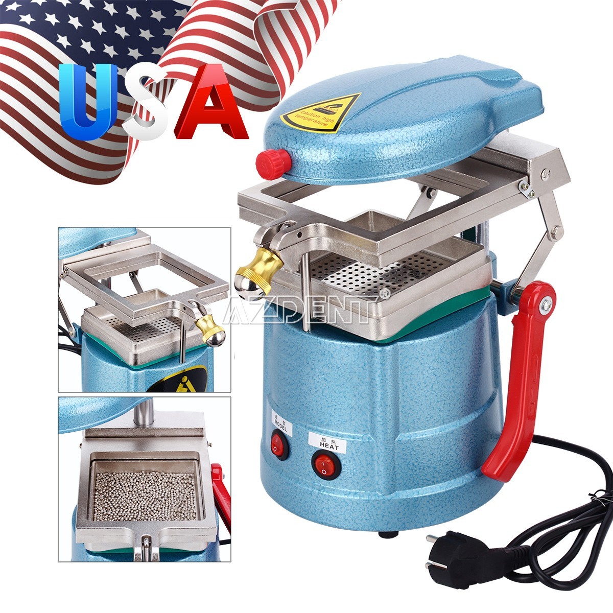 1000W Dental Lab Vacuum Molding Forming Machine Former Heat Thermoforming &Grits