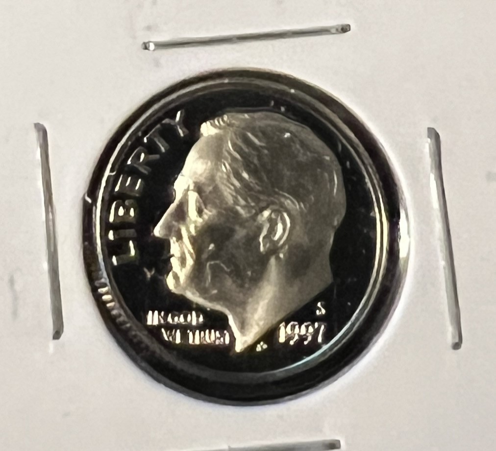 1997-S CLAD ROOSEVELT DIME FROM PROOF SET   ACTUAL COIN  #8677