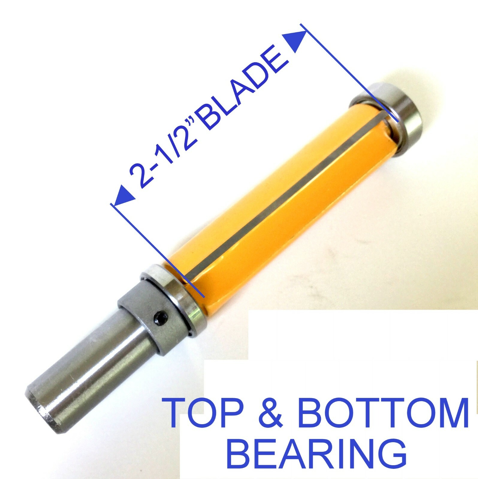 1pc 1/2 SH 2-1/2" Extra Long Trim Pattern Top&Bottom Bearings Router Bit S