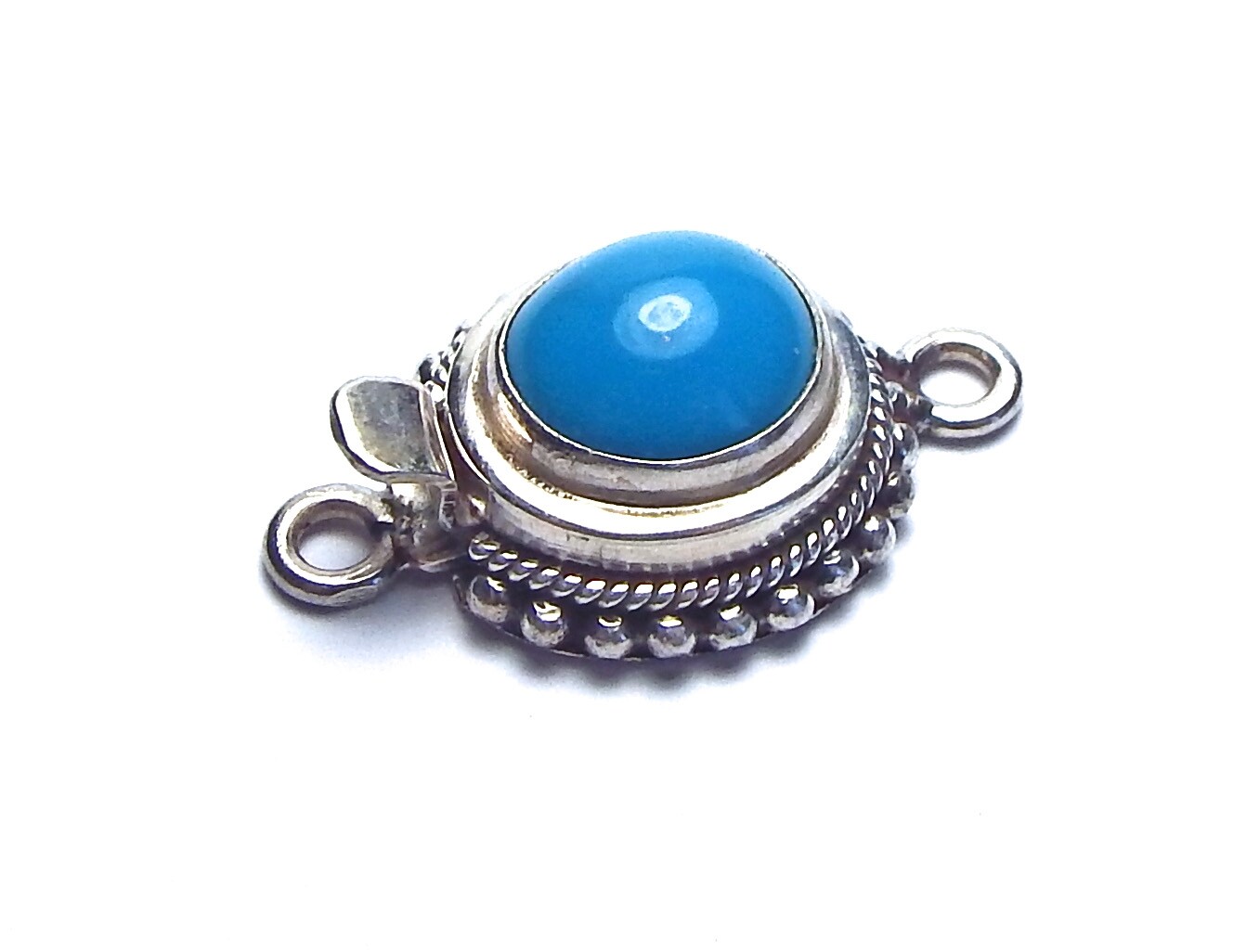 SLEEPING BEAUTY TURQUOISE 925 Sterling Silver 24mm Box Clasp /c18