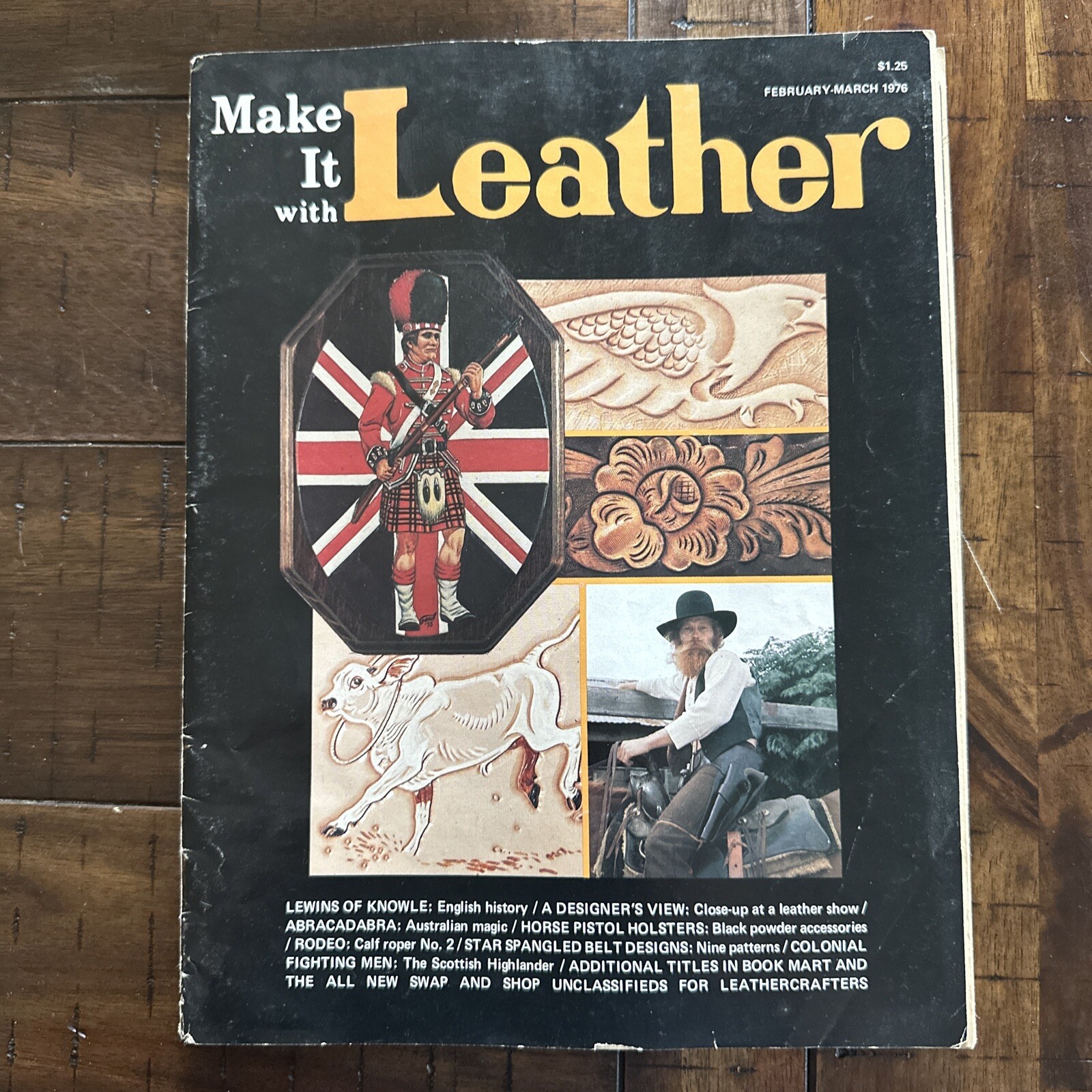MAKE IT WITH LEATHER ~ Leathercrafting Magazine ~  Feb March 1976 - Pattern Pull