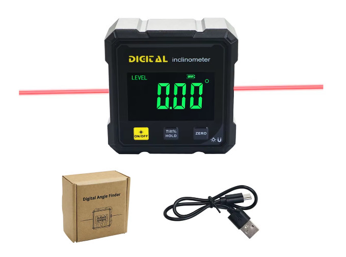 4 Side Magnetic Digital Angle Finder Table Saw Meter Gauge Tool Rechargeable LED