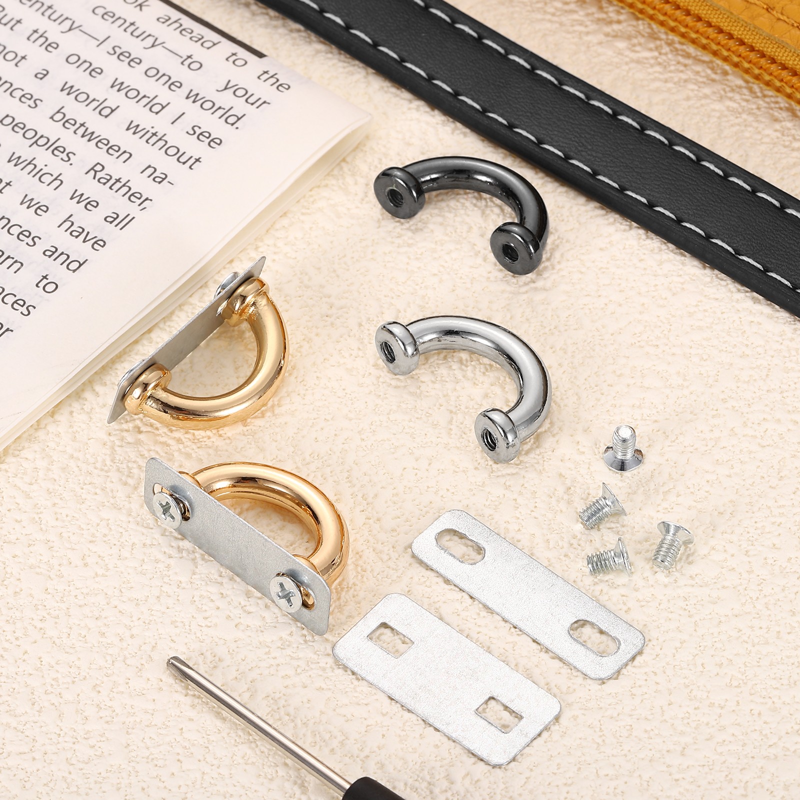 6 Pcs Arch Bridge Buckle, Metal D-Ring Connector 26x14x4mm, Silver