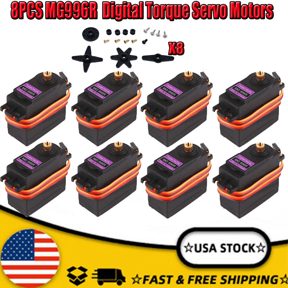 8PCS MG996R Metal Gear Digital Torque Servo 180° For Futaba RC JR Truck Racing