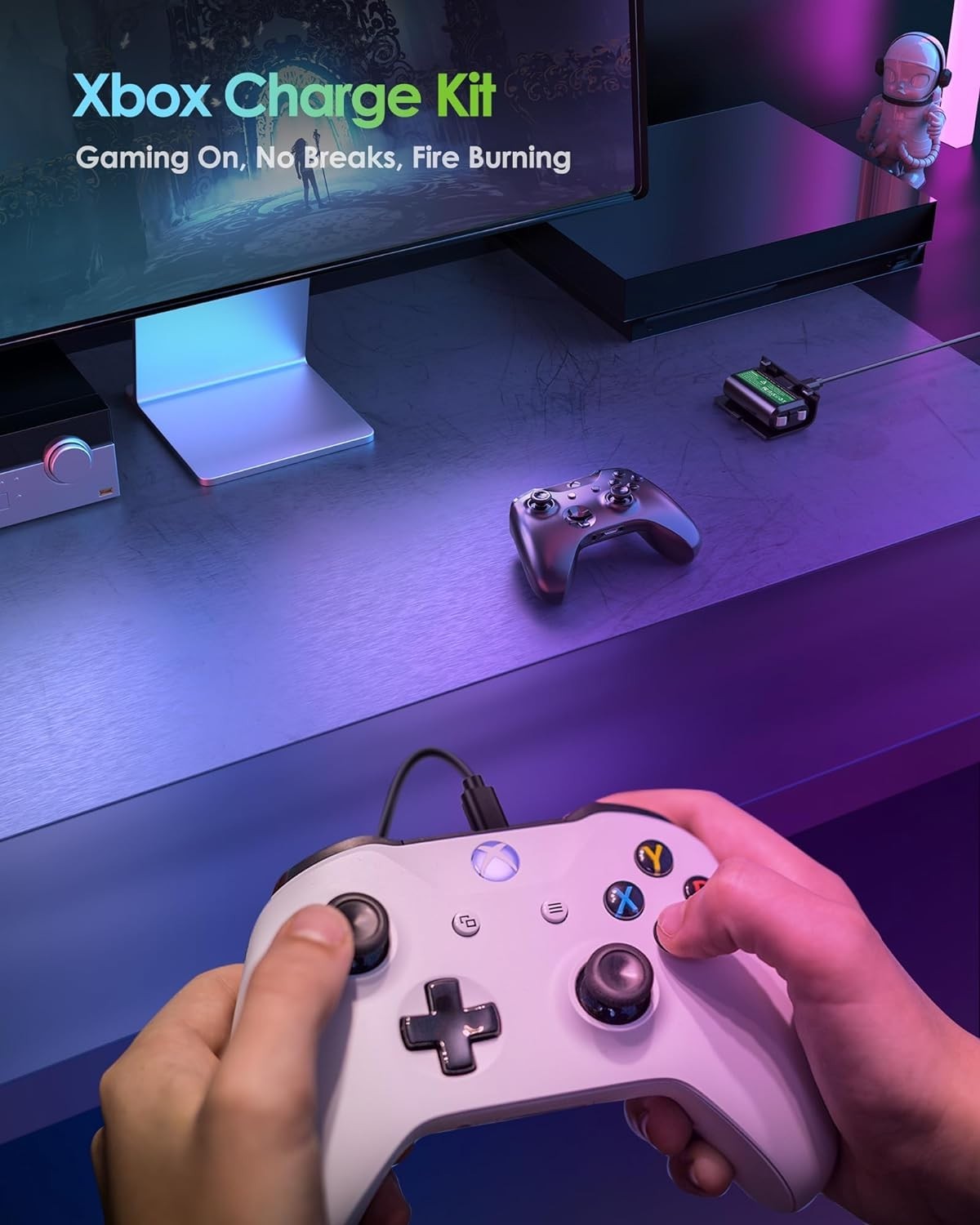 Universal Xbox Controller Battery Pack - 40H Playtime & Fast Charging Included