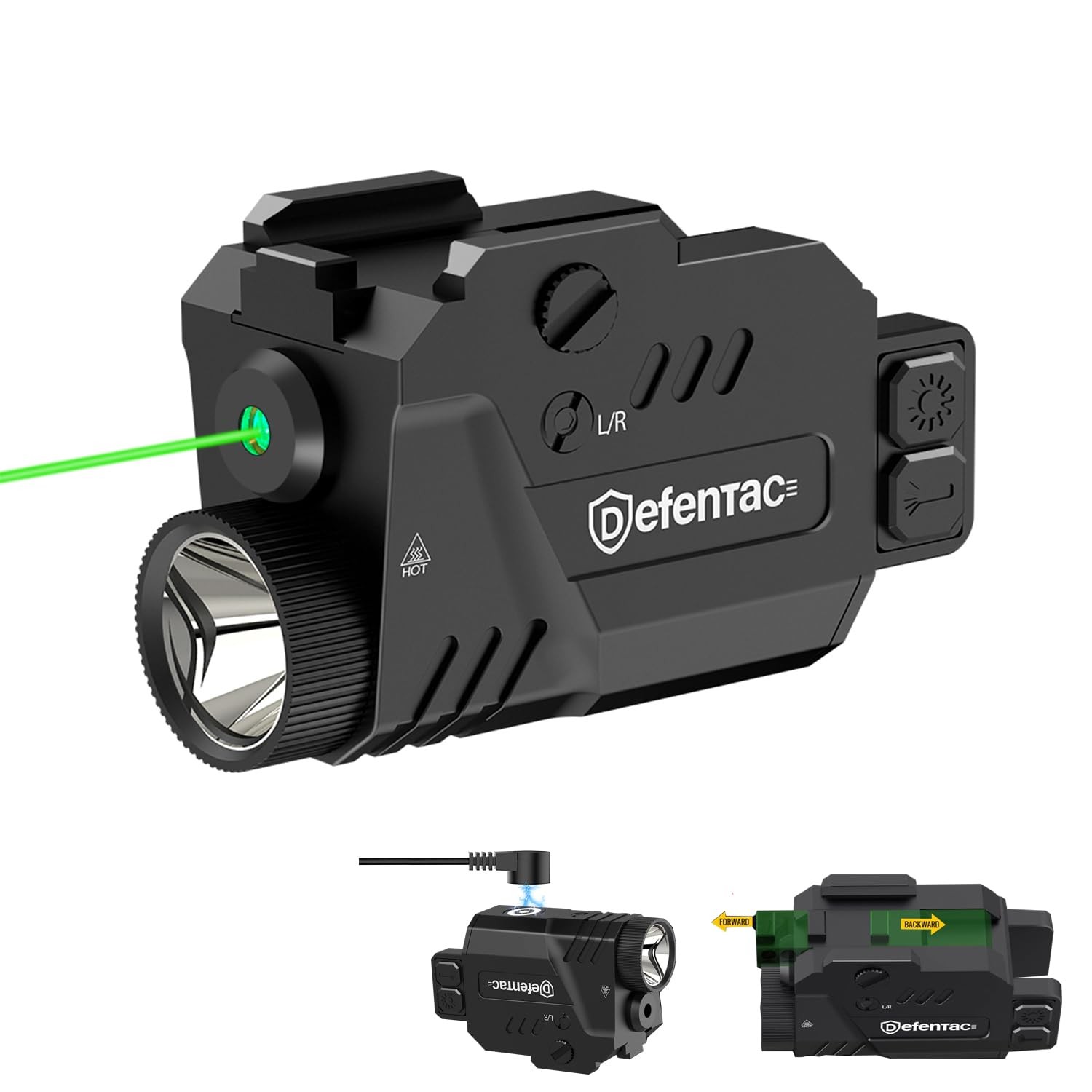 DEFENTAC 800 Lumens Pistol Laser Light Combo with Strobe/Momentary