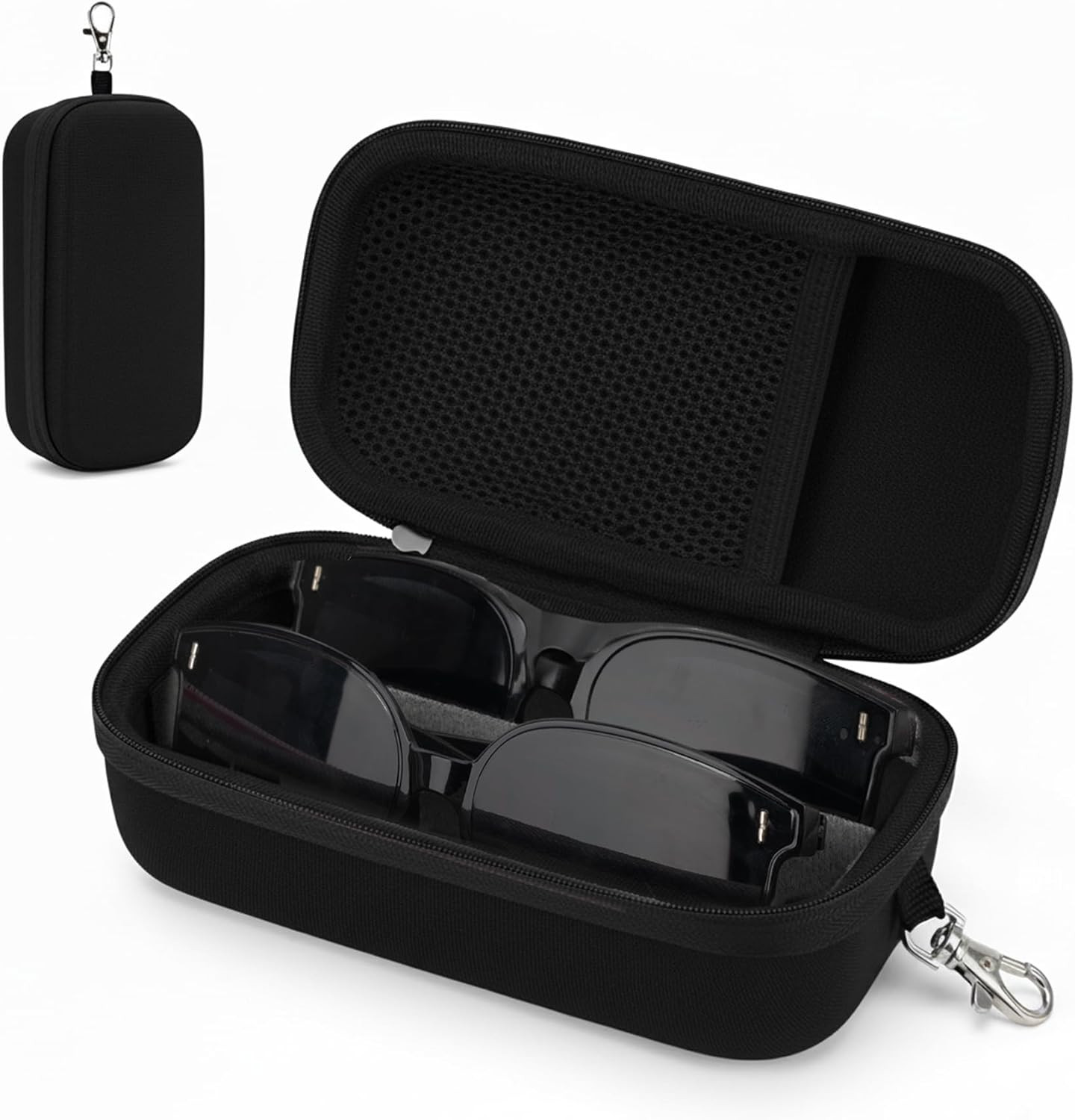 Double Eyeglasses Case,Hard Shell Glasses Case Travel Sunglasses Organizer