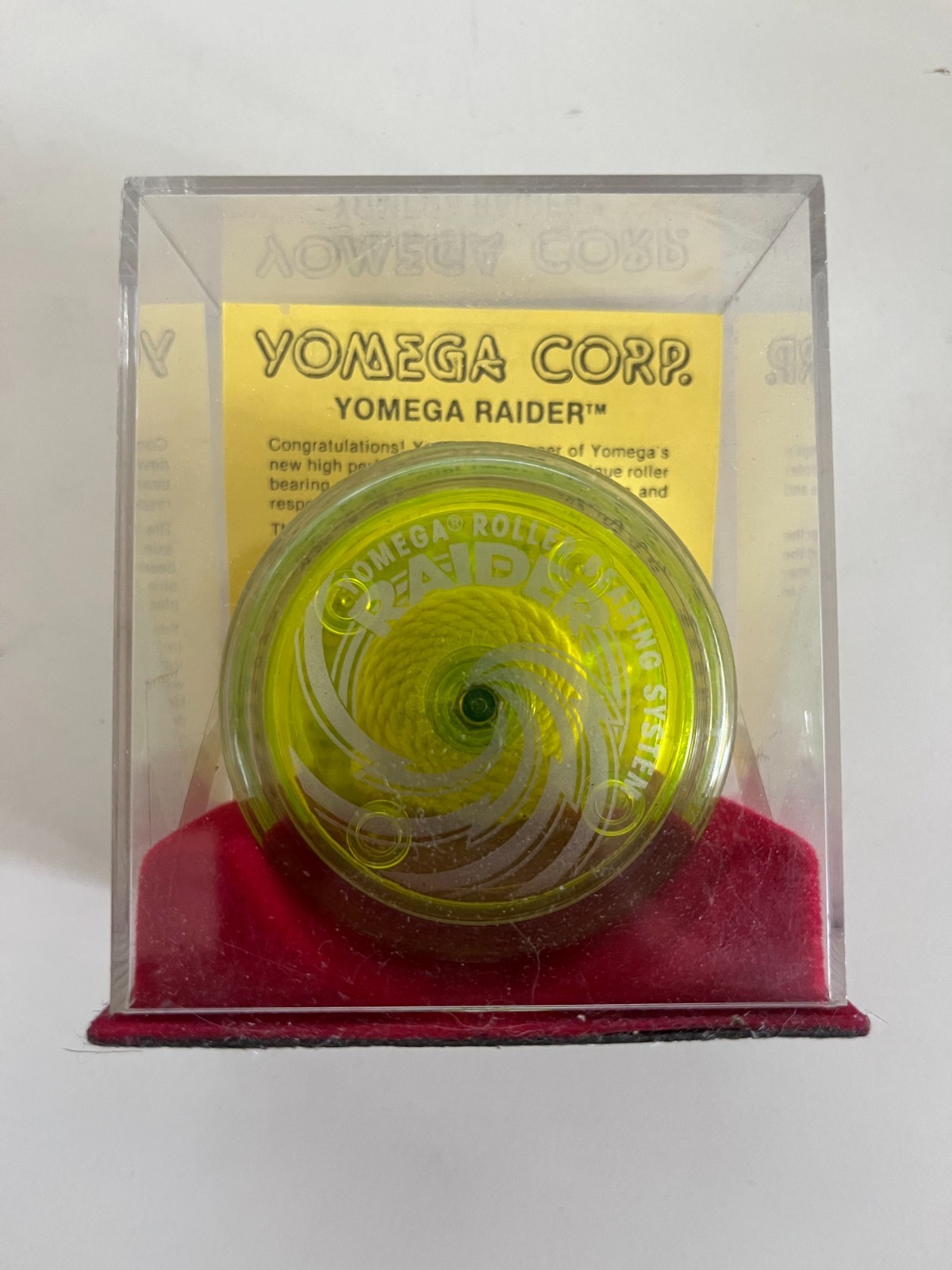 Vintage Yomega Raider w/ Roller Bearing System In Yomega Corp Display Case