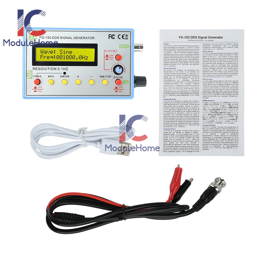 FG-150 DDS High-Precision Frequency Signal Generator with 15 Adjustable Waveform