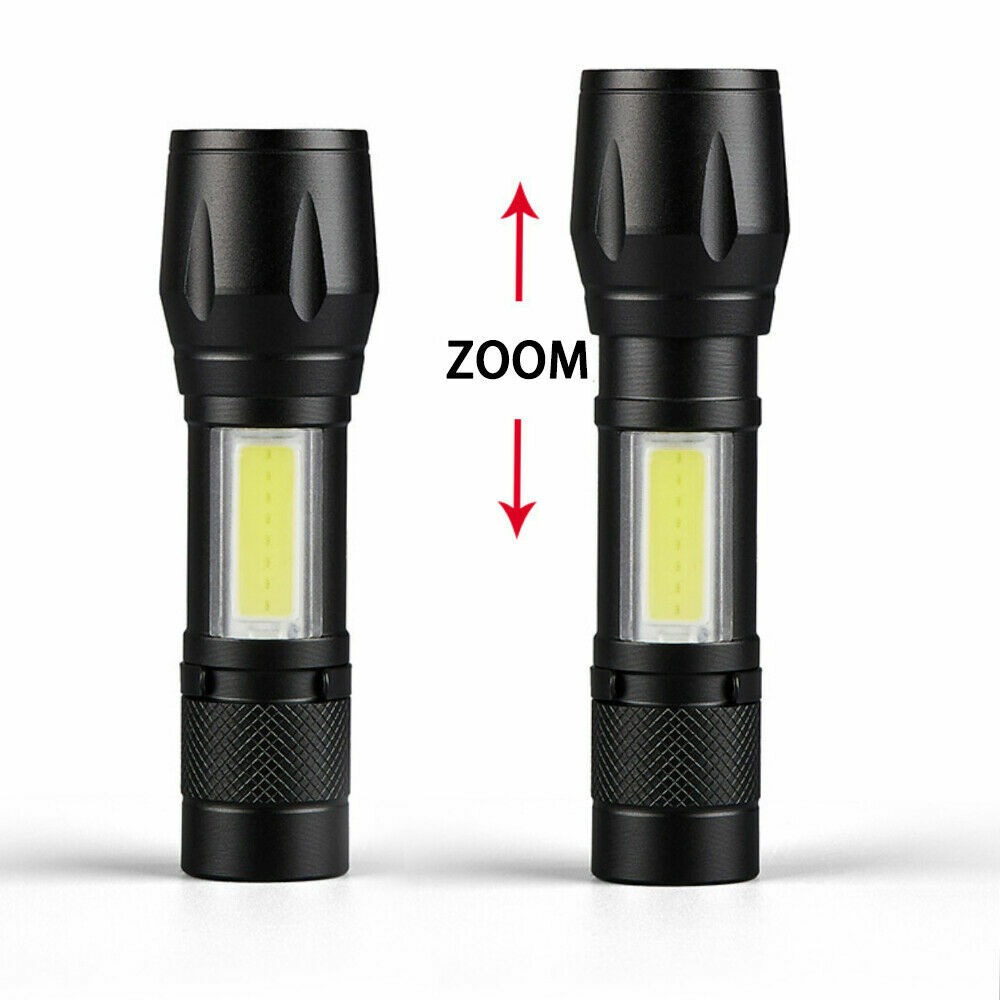 2 Pack LED Super Bright Flashlight Rechargeable Torch Tactical Lamp USB+ Battery