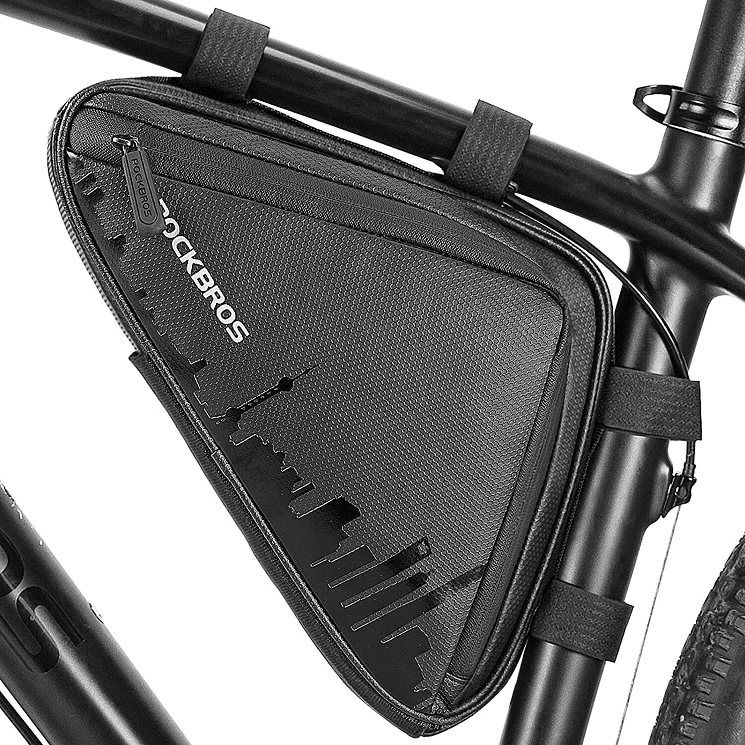 RockBros MTB Road Bike Triangle Front Tube Frame Bag Waterproof Bags Pocket 1.5L