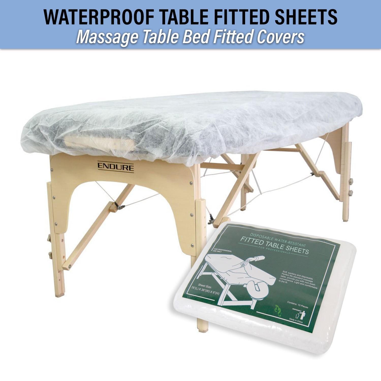 10 Pcs 76x36x6 Water Resist. Disposable Massage Table Cover Sheets (BD1203 x1)