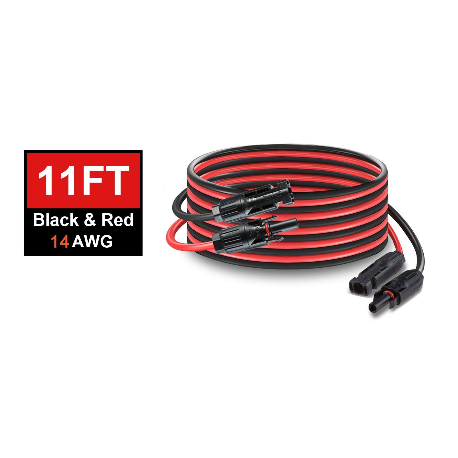 14 AWG Solar Cable Connector 11 ft Solar Panel Extension Cable Solar Wire Cord