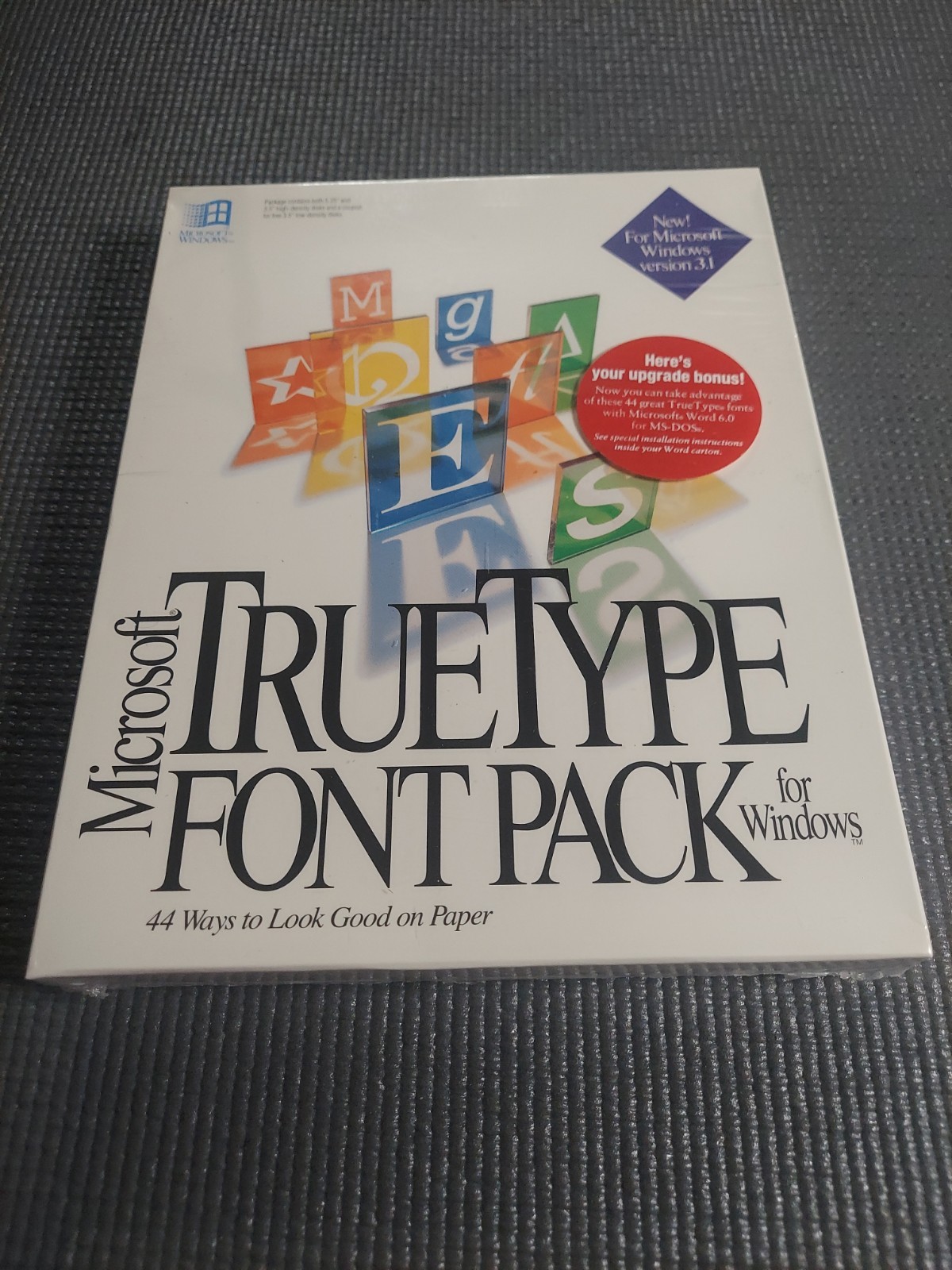 Microsoft TrueType Font Pack for Windows 44 Fonts Sealed New