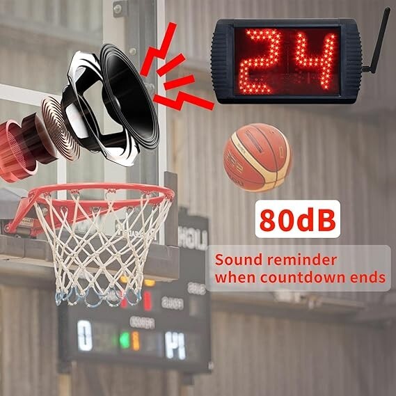 5 inch LED Custom Time 12/14/20/24/34 Seconds Shot Clock Countdown Timer Buzzer