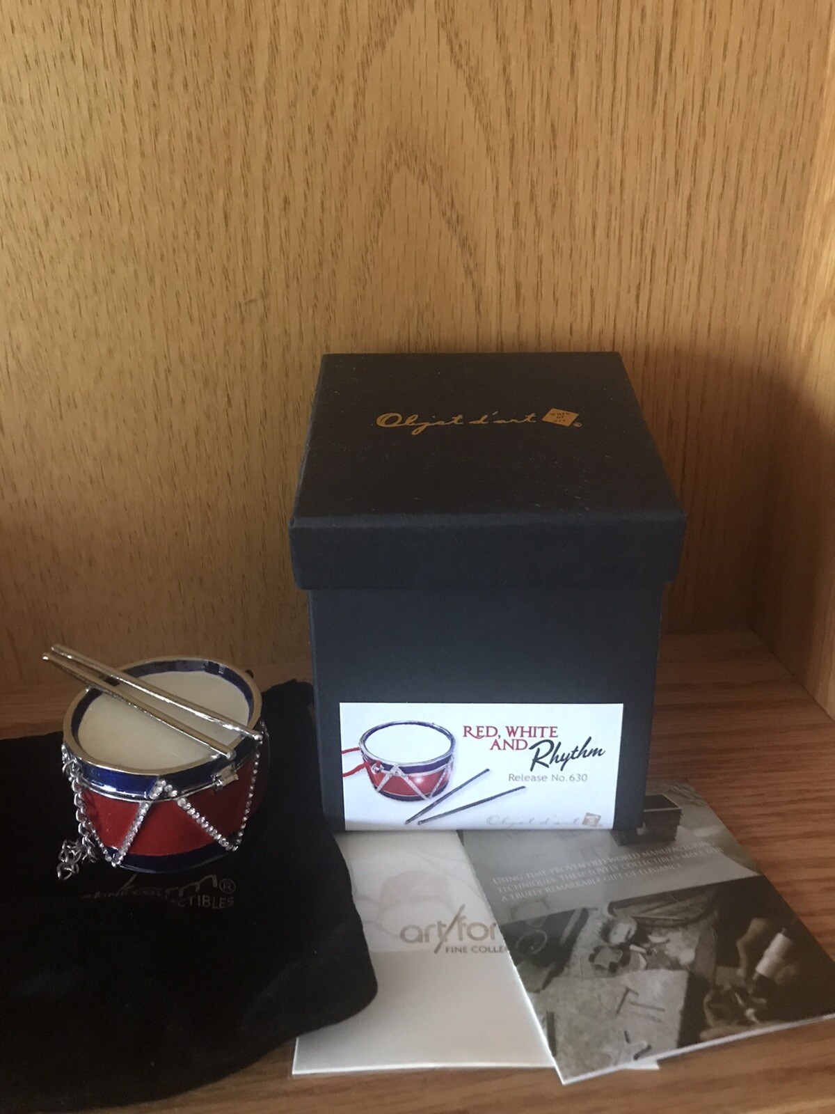 OBJET D ART “RHYTHM” DRUM TRINKET RING BOX #630