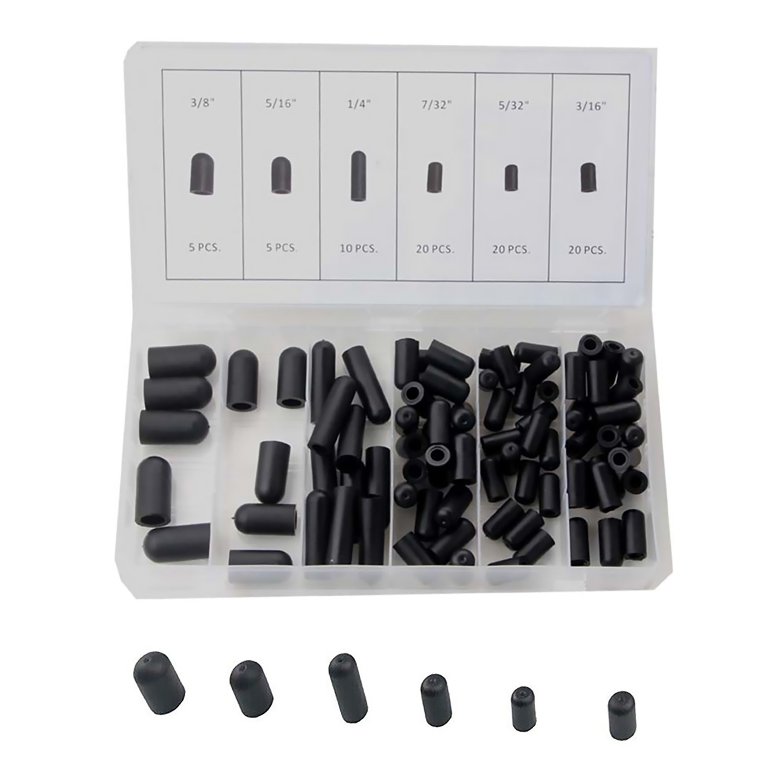 80pcs Silicone Hose Cap Vacuum Cap Block Off Assortment Kit For Automotive