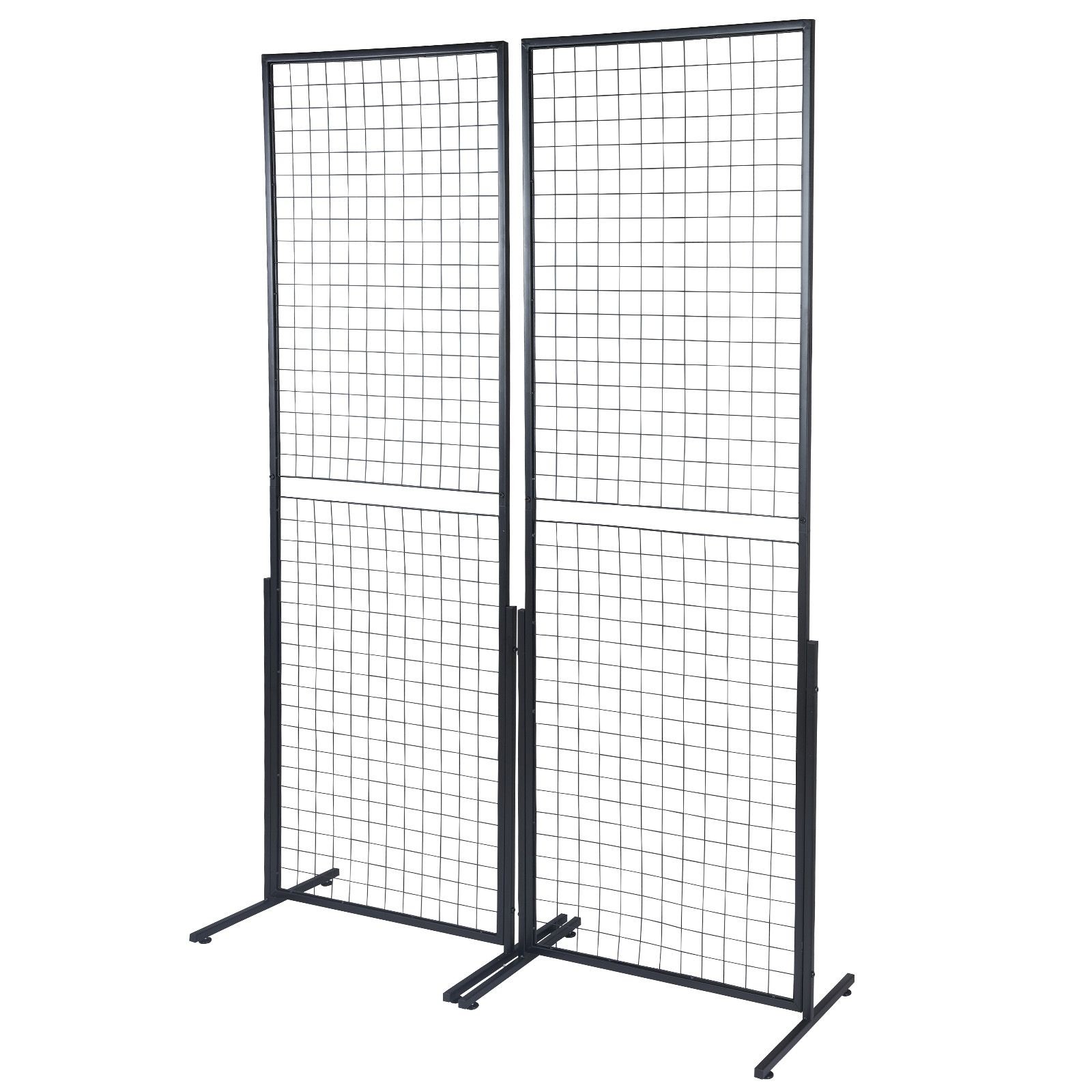 2' x 5.6' Grid Wall Panels Tower, 2 Packs Wire Gridwall Display Racks