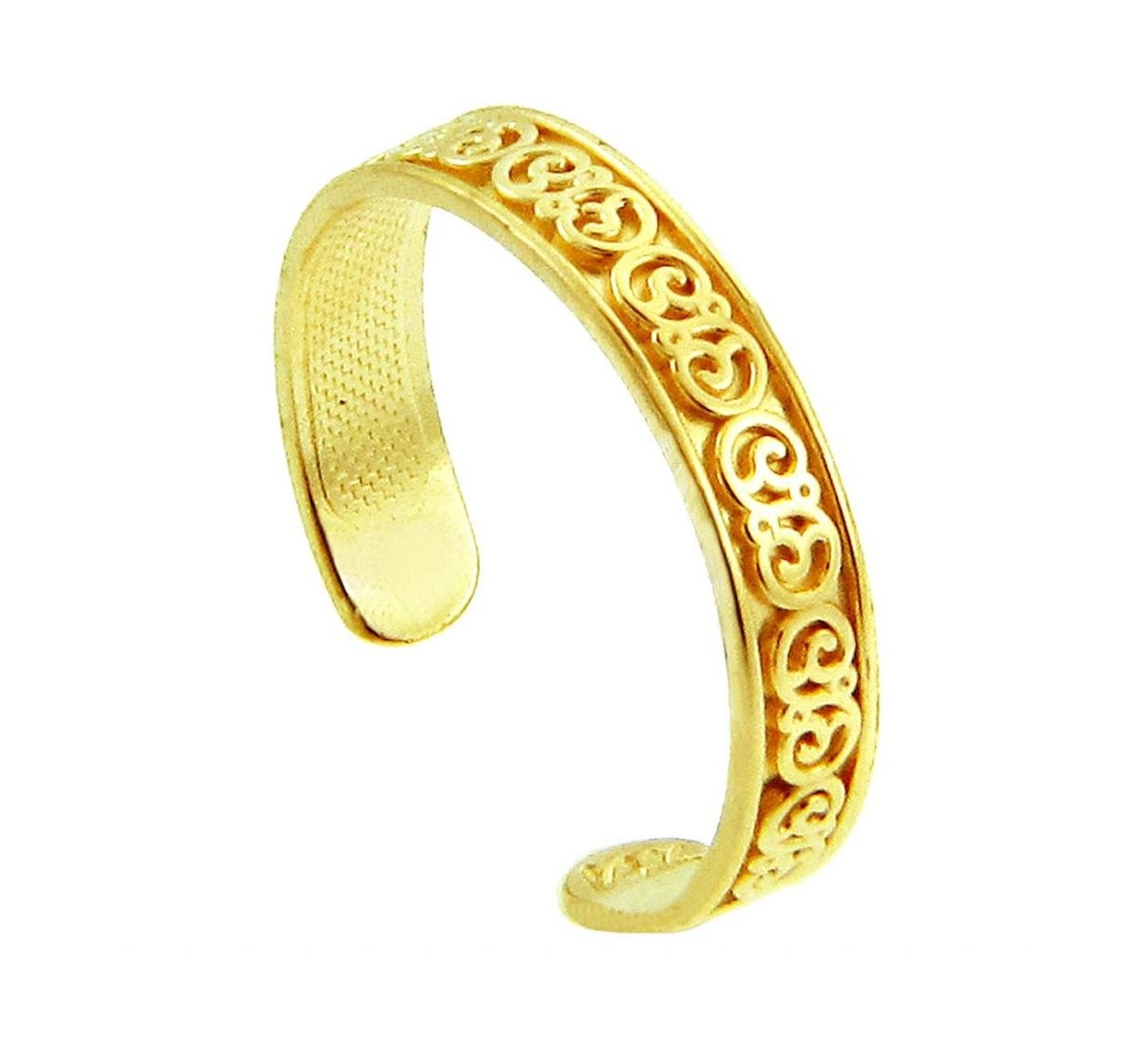Fancy Floral Yellow Gold Toe Ring (10K Gold)