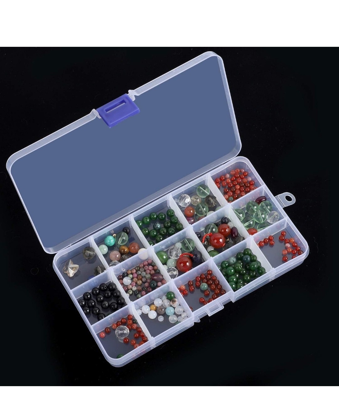 10 Pack 15 Grids Plastic Bead Organizer Containers Storage, Adjustable Dividers