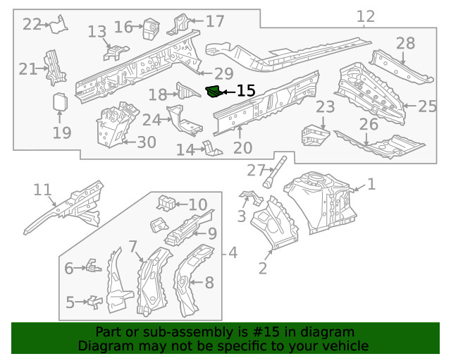 Genuine GM Driver Side Engine Compartment Rail Bracket 23255647